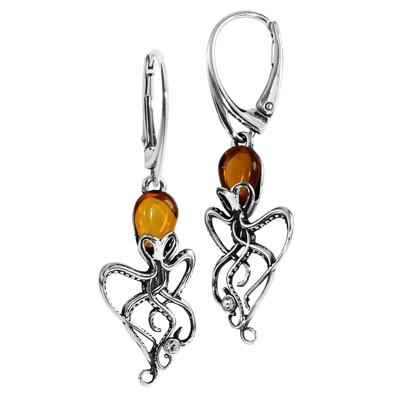 OSTSEE-SCHMUCK Paar Ohrhänger Ostsee-Schmuck Ohrhänger Tintenfisch Ohrhänge günstig online kaufen