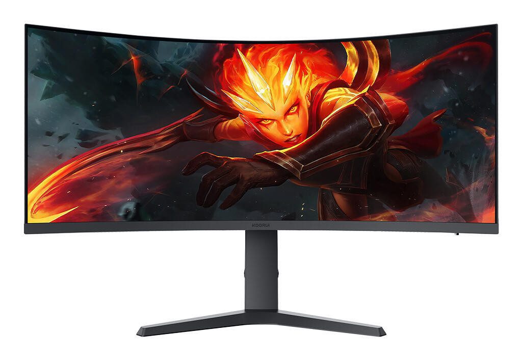 KOORUI KOORUI G3441VC Monitor 34 Zoll Curved-LED-Monitor (3440 x 1440, 1 ms Reaktionszeit, 180 Hz, VA Panel)