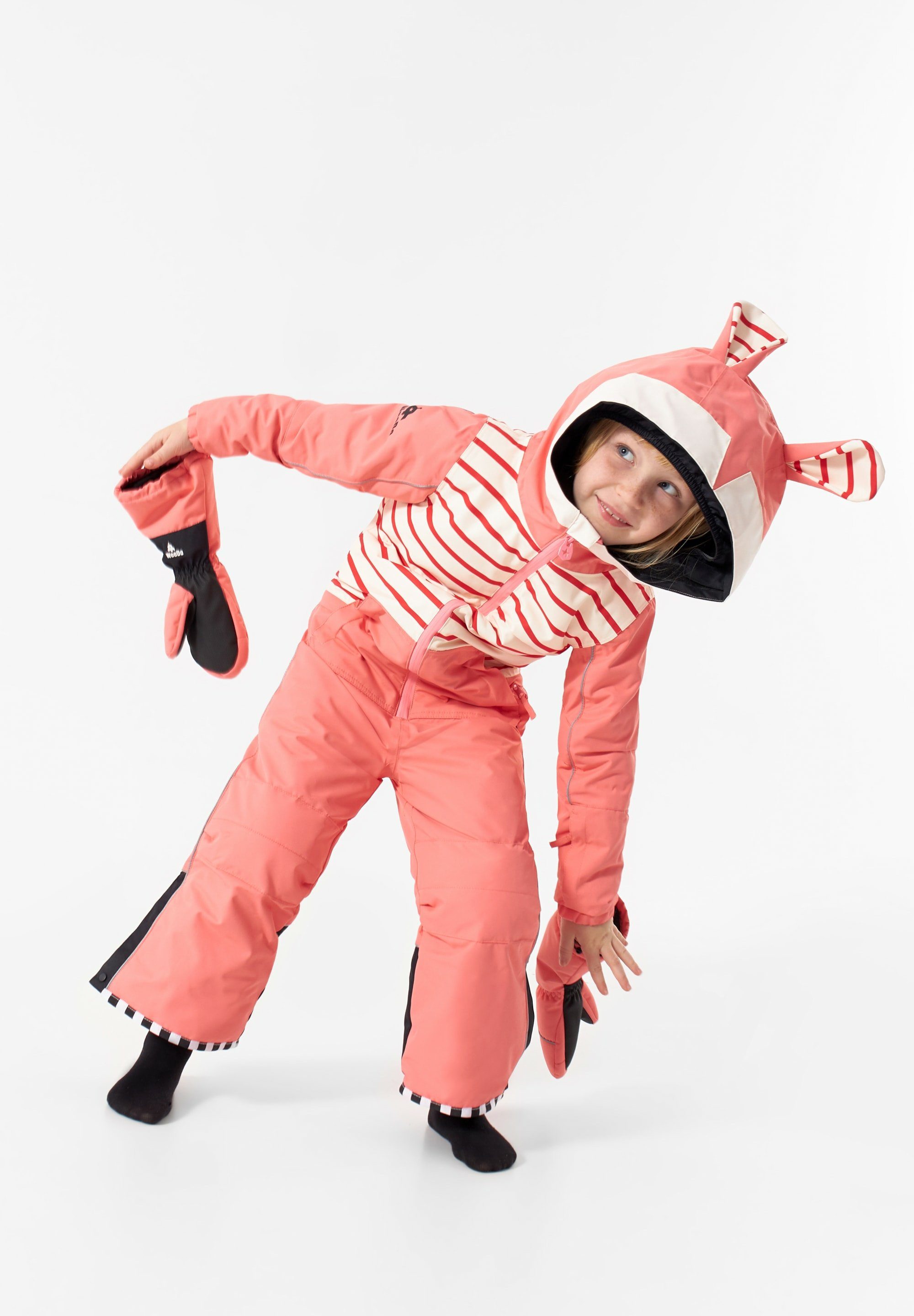 WeeDo Schneeoverall BUNNYDO Hase Verstärkte und gepolsterte Knie, Ellbogen,  Handflächen und Gesäß, Funktionaler Anzug für Ski- und Snowboard-Fans