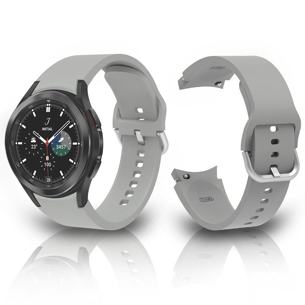 Diida Smartwatch-Armband Armband, Watch Band, Silikon, 20mm für Galaxy Watch 4/ Watch 5 grau