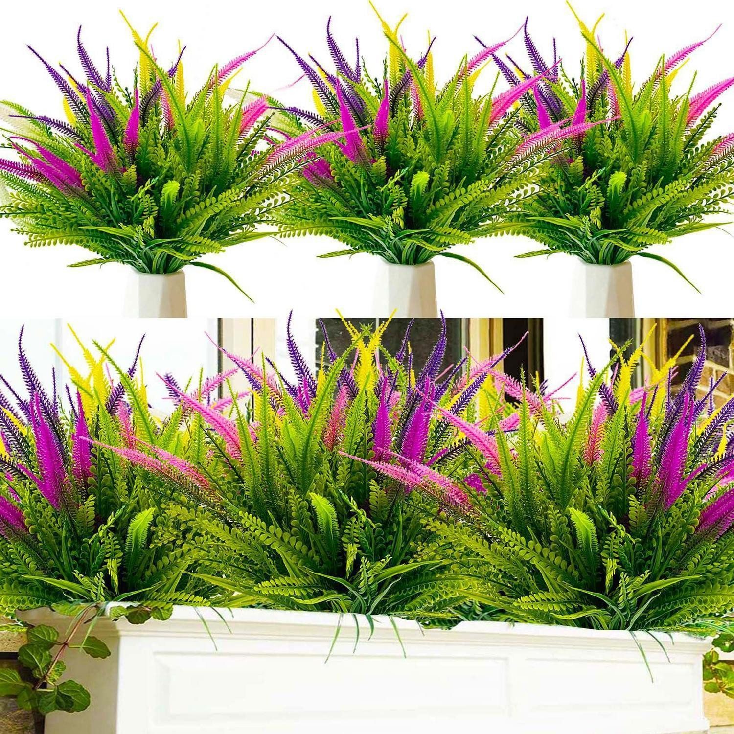 Kunstblume Künstliche Blumen 6 Bündel Wetterfest Typ A, LuxusKollektion, Höhe 4 cm