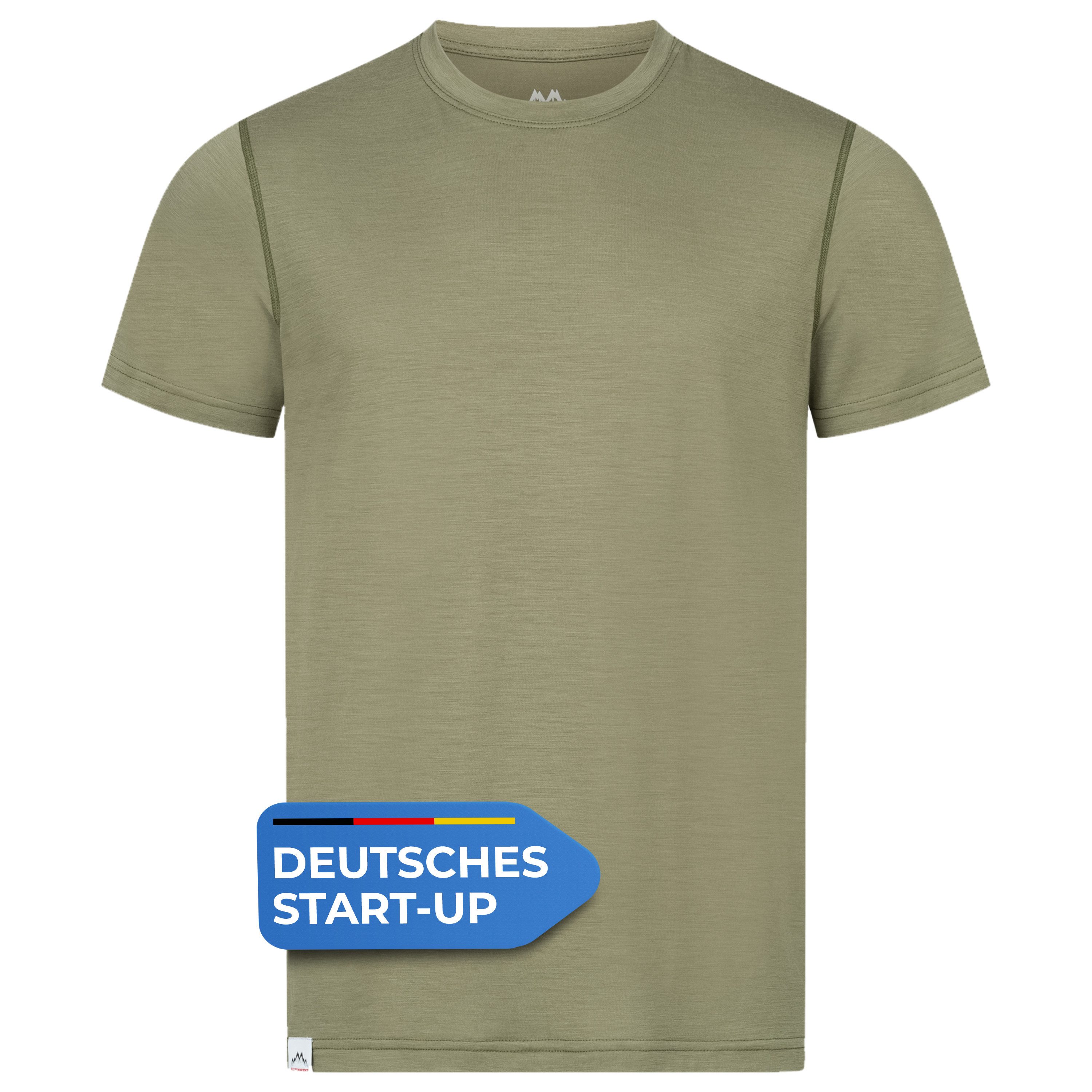 Alpenwert T-Shirt Herren Merino T-Shirt - mulesingfreie Wolle - hergestellt in Portugal (1 Pack) Antibakteriell, Anti-Schweiß-Geruch, Outdoor & Funktionsshirt