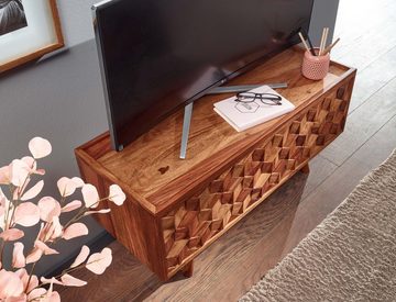 KADIMA DESIGN Lowboard TV-Kommode "Oasis" aus Sheesham-Massivholz, für 50-ZollTV & Kabel