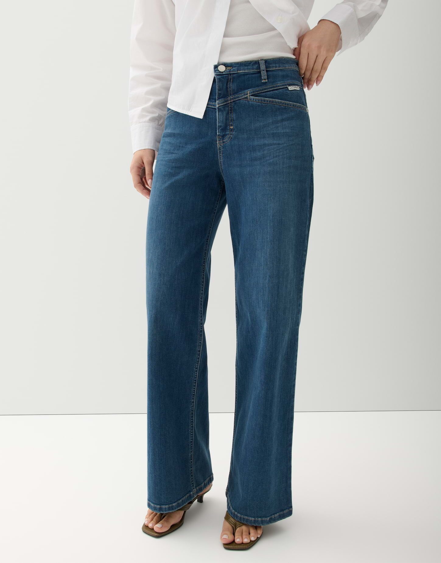 OPUS PANTS Weite Jeans MENI TOILE Wide Leg Jeans aus Dry Indigo® Low Rise weite Silhouette, authentische Waschung
