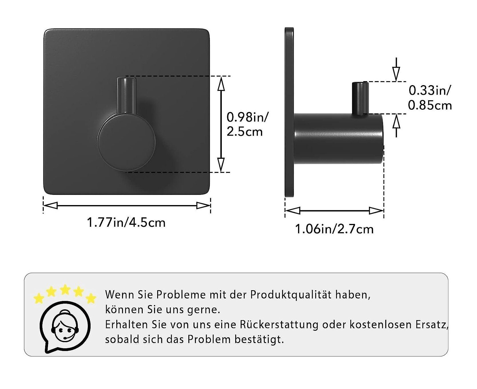 Klebehaken (4-St) YI Klebewandhaken,