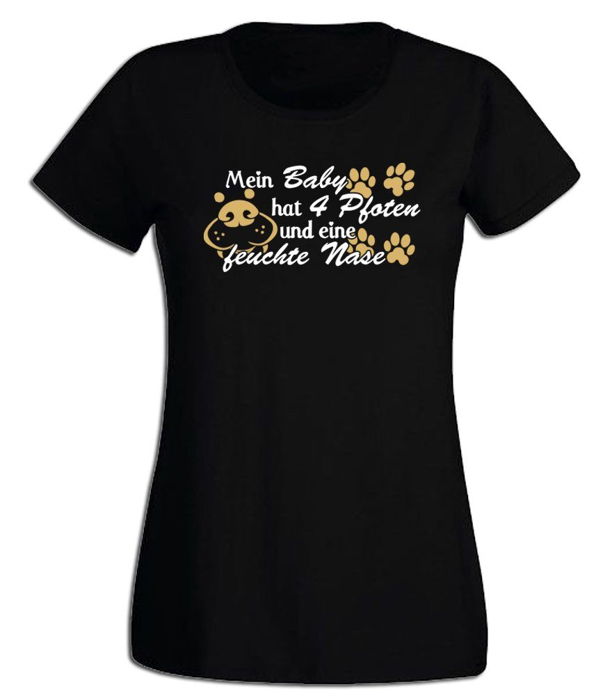 Ggraphics TShirt Damen TShirt Mein Baby hat 4 Pfoten und eine