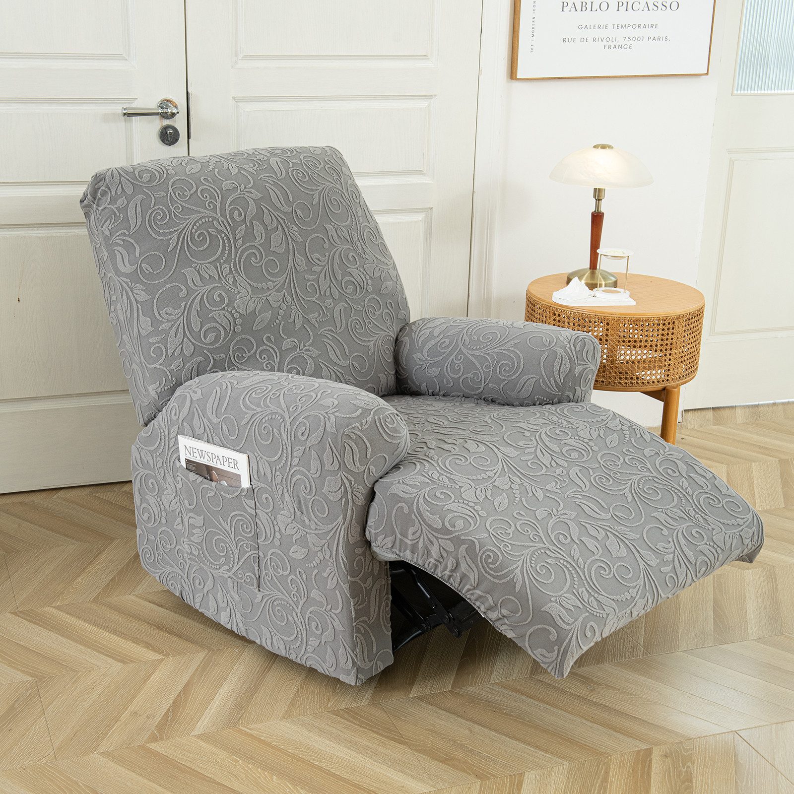BTTO Relaxsesselhusse Jacquard Relaxsessel Schonbezug,Blumen Möbelschutz günstig online kaufen