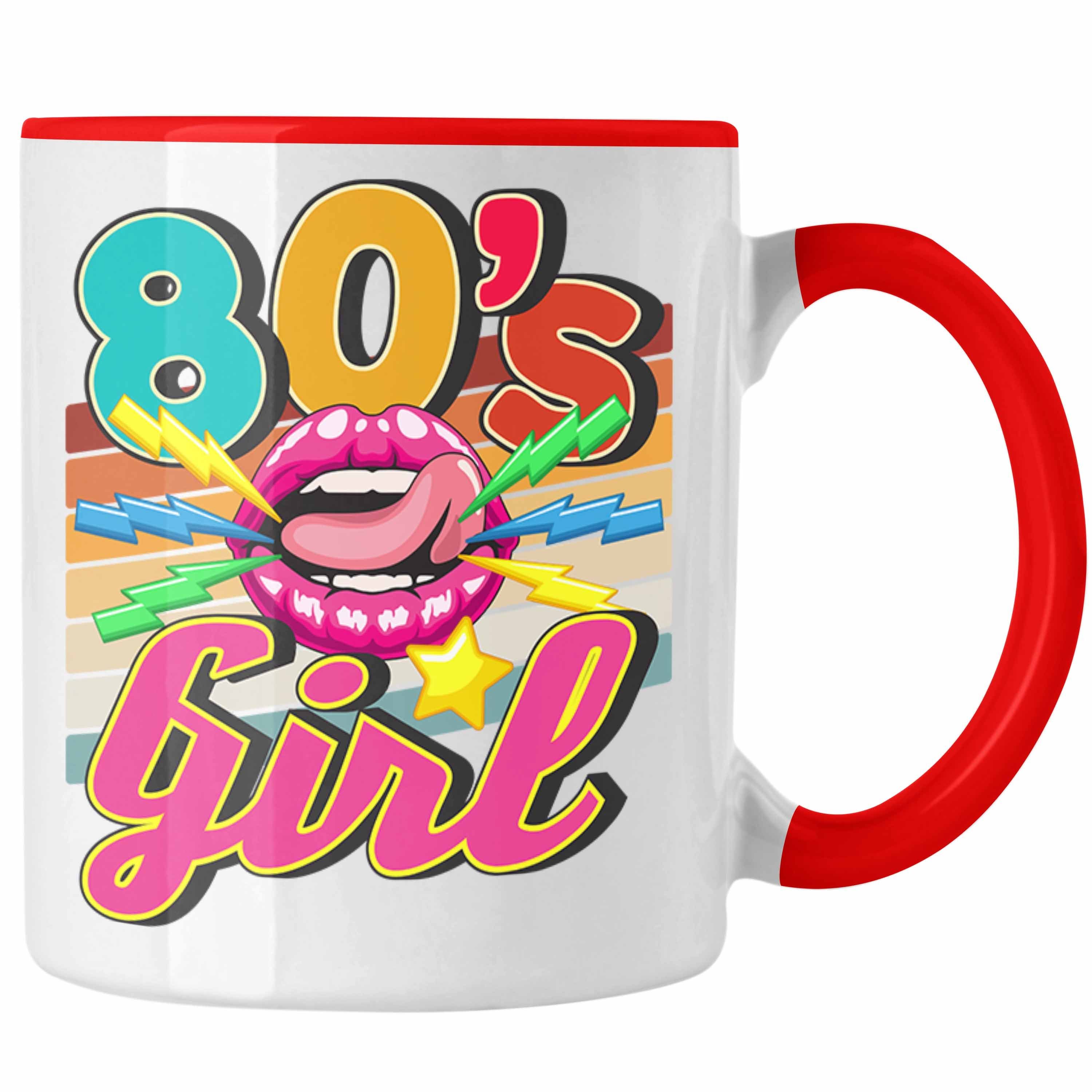 Trendation Tasse Trendation - 80er Jahre Girl Tasse Geschenk 80. Jahre Geschenkdidee Errinerrung Rot