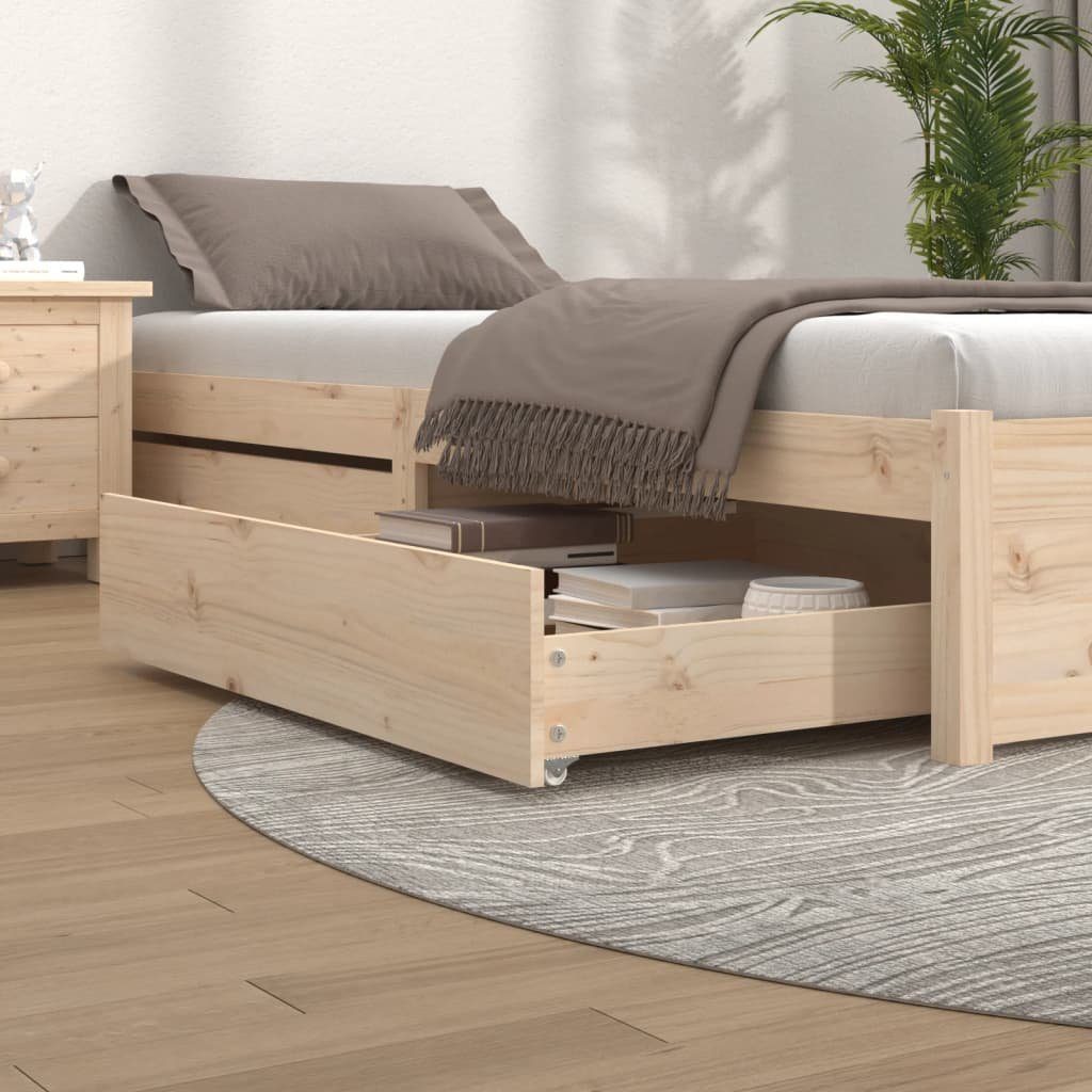 vidaXL Bett Bettschubladen 2 Stk. Massivholz Kiefer