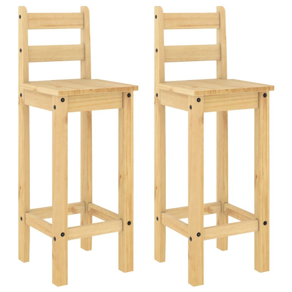 vidaXL Essgruppe Barstühle 2 Stk. Massivholz günstig online kaufen