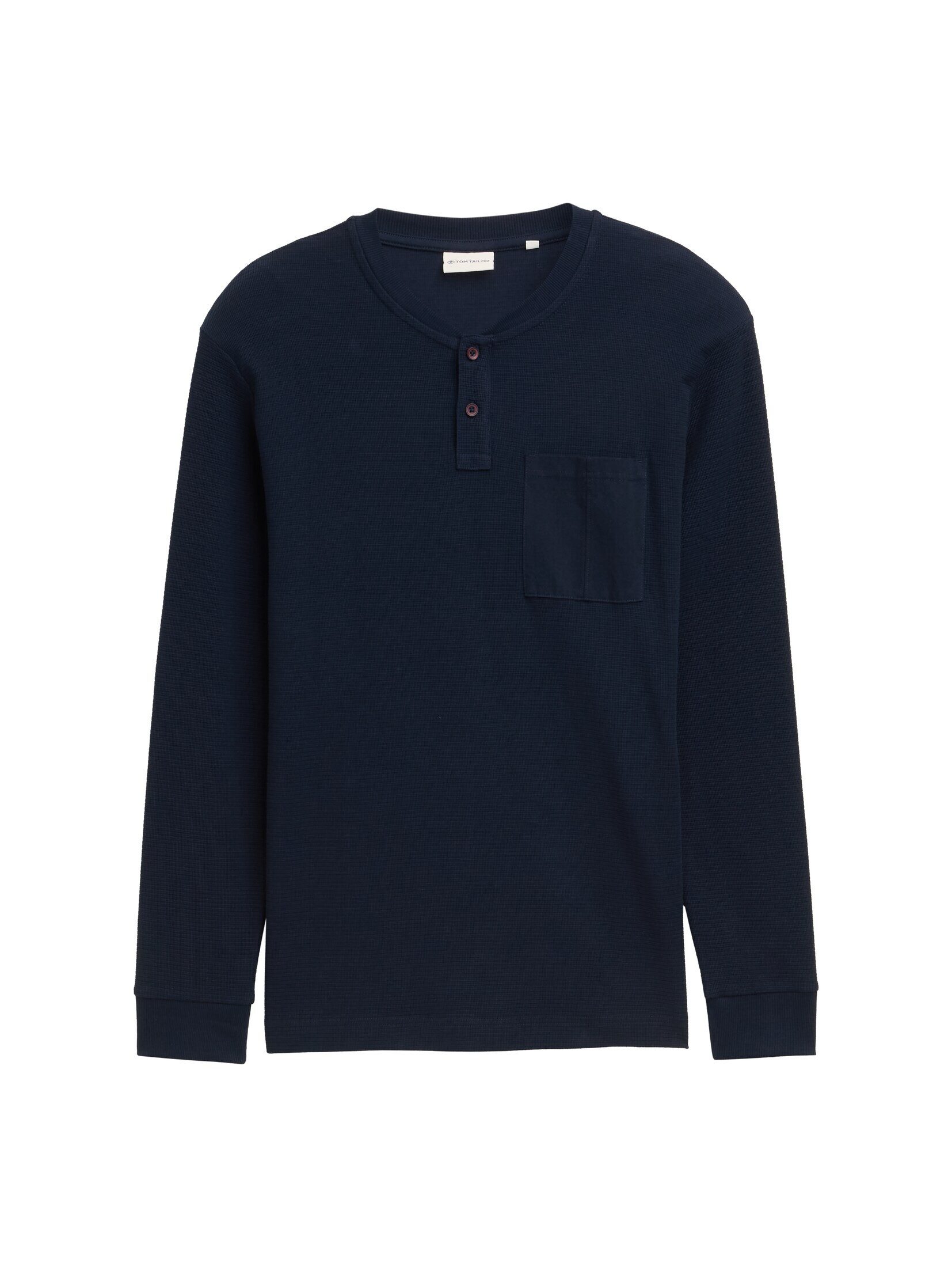 TOM TAILOR Langarmshirt T-Shirt Ripp Henley Langarmshirt mit Brusttasche günstig online kaufen