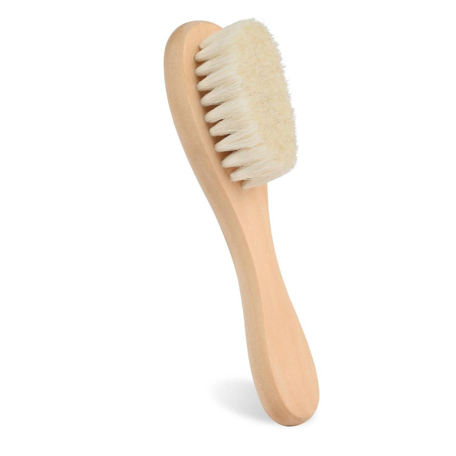 LuxusKollektion Haarbürste Babyhaarbürste Ziegenhaar Holzgriff extra weich