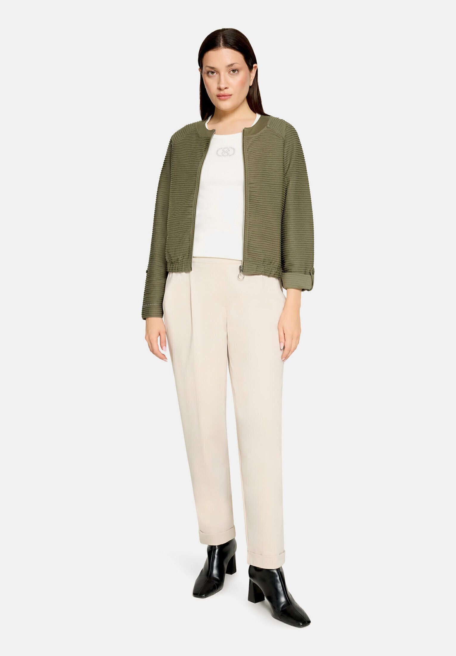 Betty Barclay Sweatjacke Damen mit Rippenstruktur