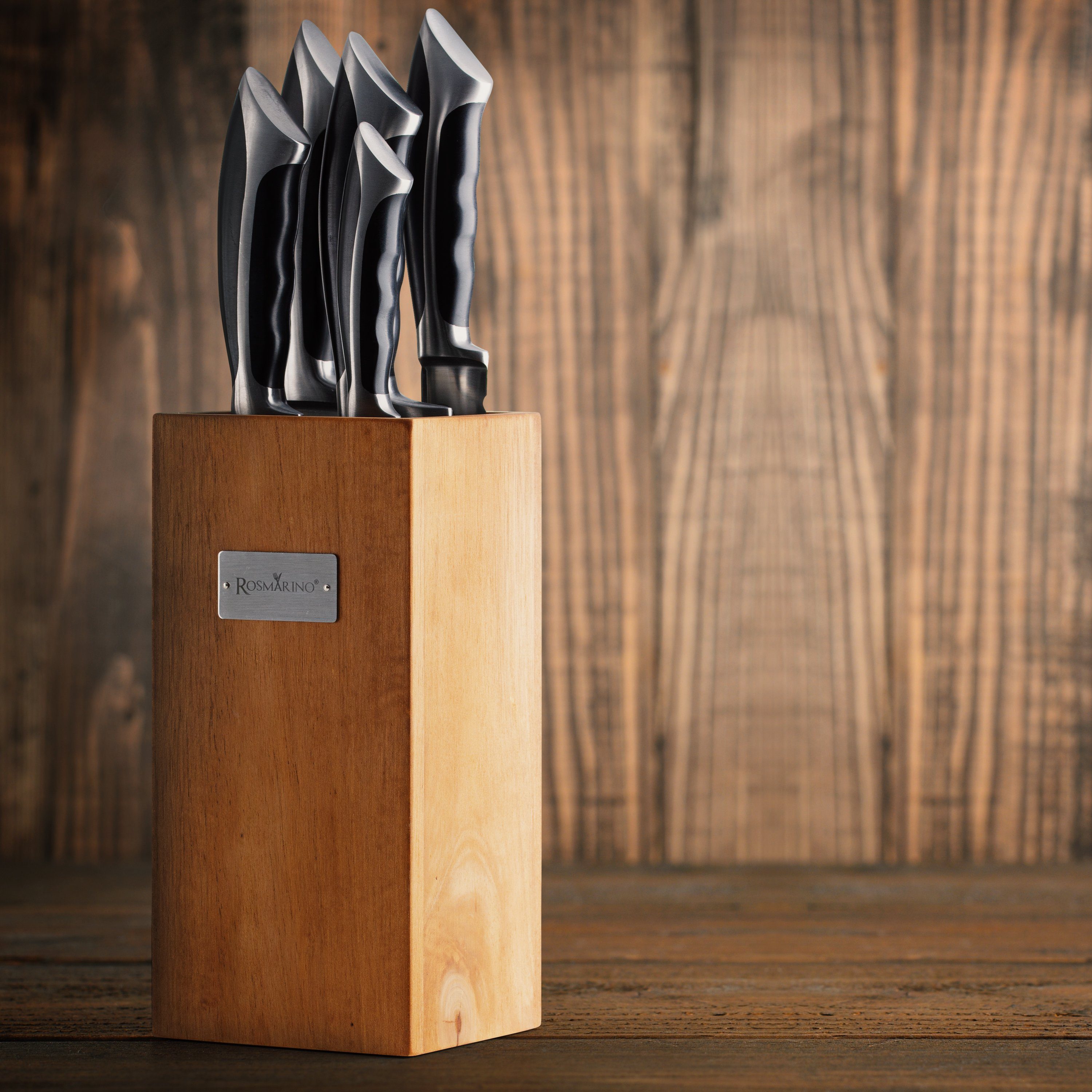 ROSMARINO Messerblock Messerblock aus und moderner - Holz Stabiler Messerhalter