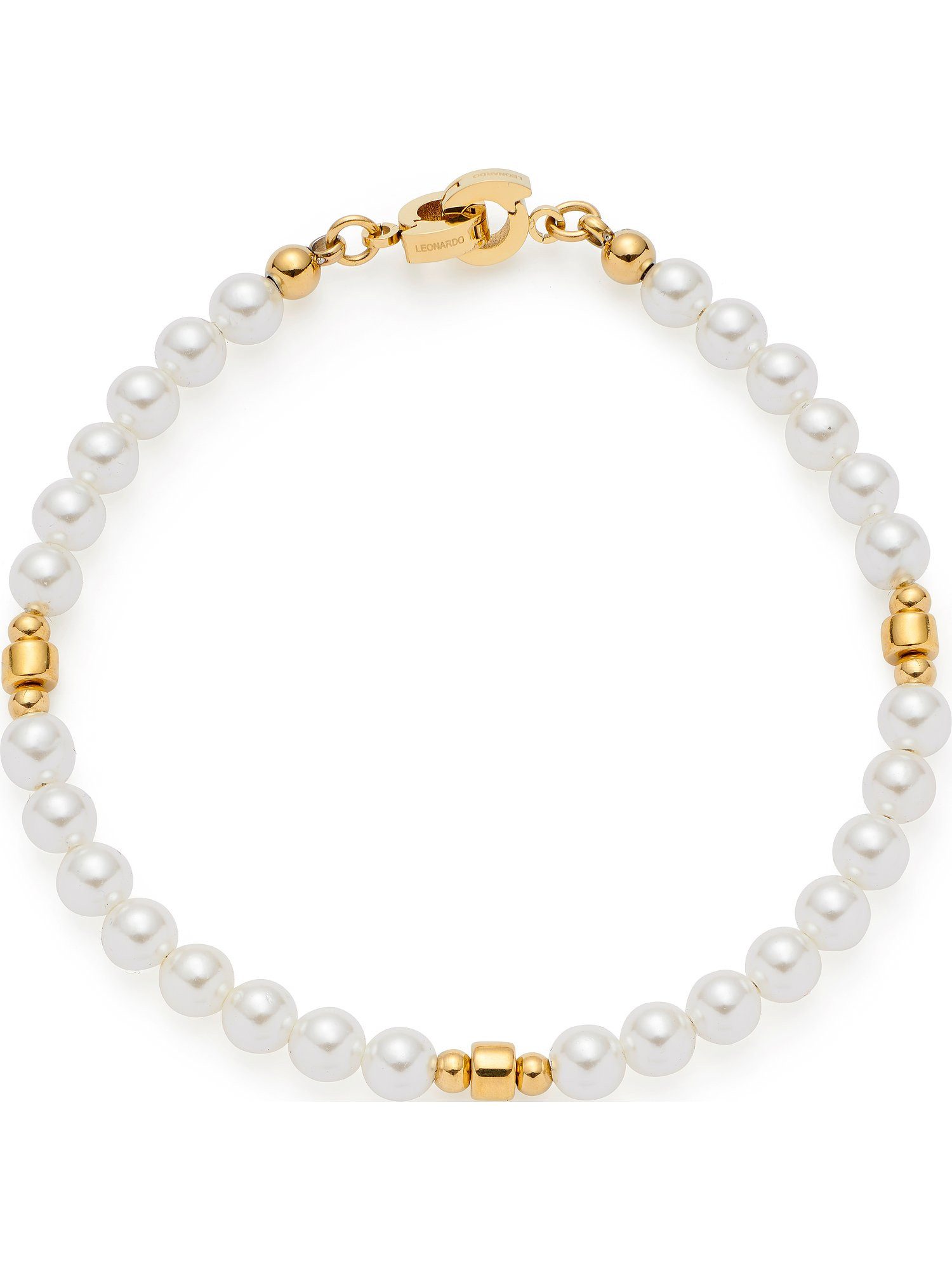 Edelstahlarmband Leonardo Damen-Armband Edelstahl Kunstperle