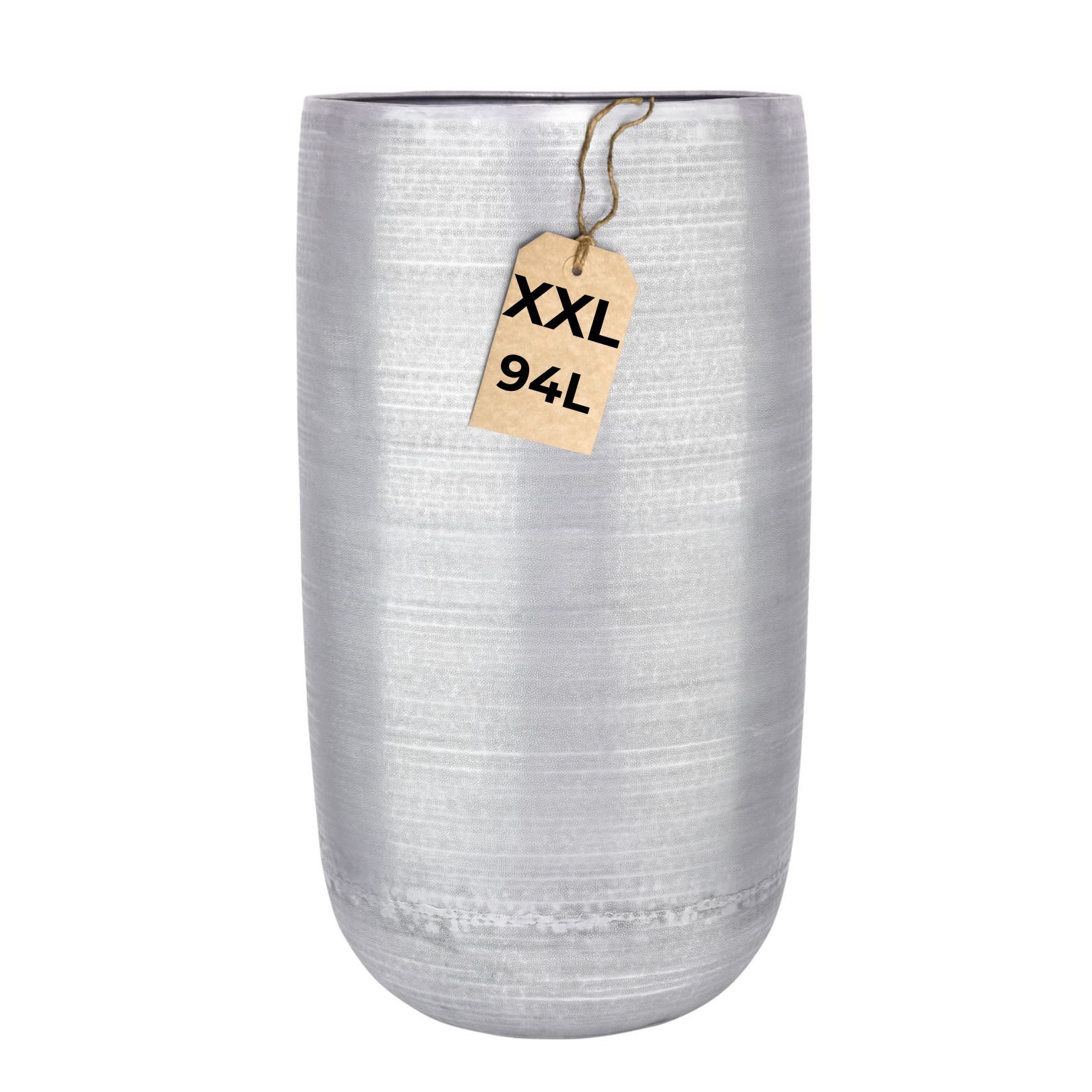 Marrakesch Orient & Mediterran Interior Übertopf Blumentopf Camiel Silber 71cm - hoher runder Плантатор aus Aluminium, Handarbeit