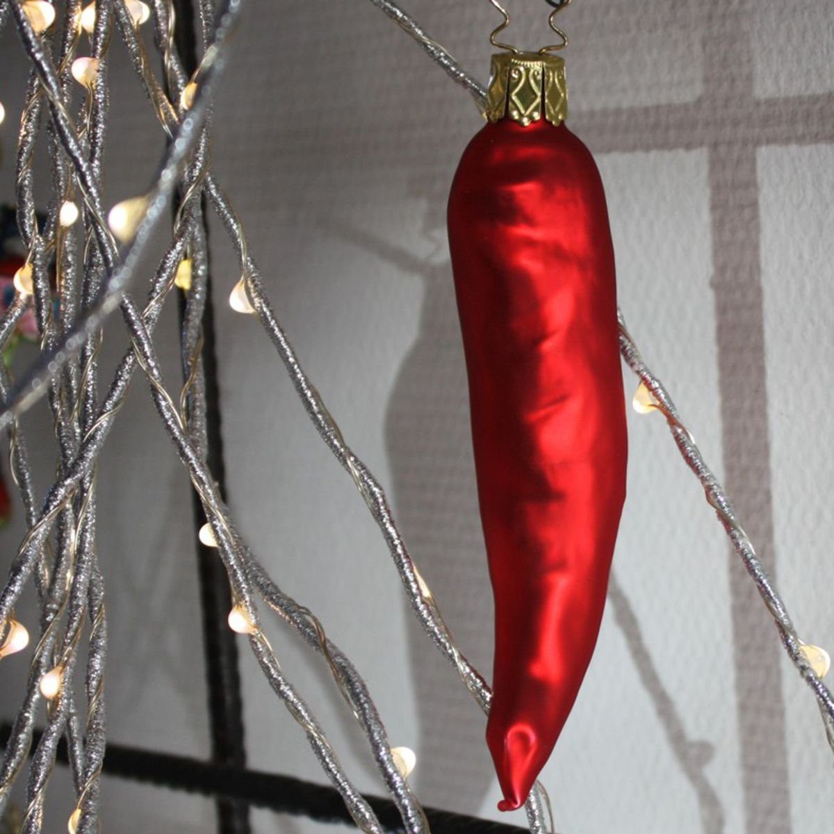 rote Christbaumschmuck INGE-GLAS® (1-tlg) Weihnachts-Hänger Peperoni INGE-GLAS