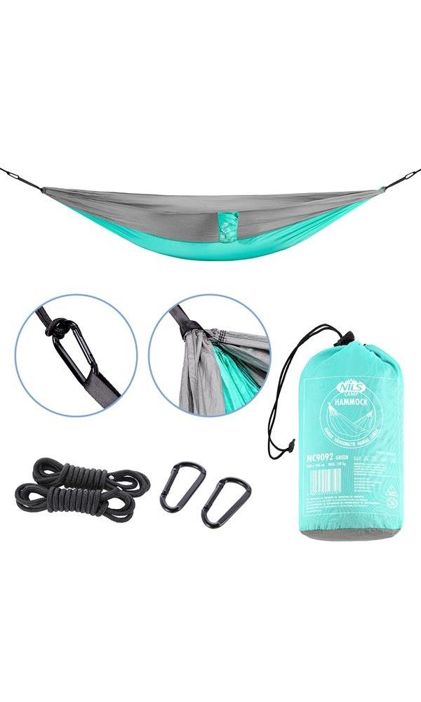 NILS CAMP Hängematte NC9092 Tourismus (kompakt, leicht aufzuhängen) aquablau 290x140cm
