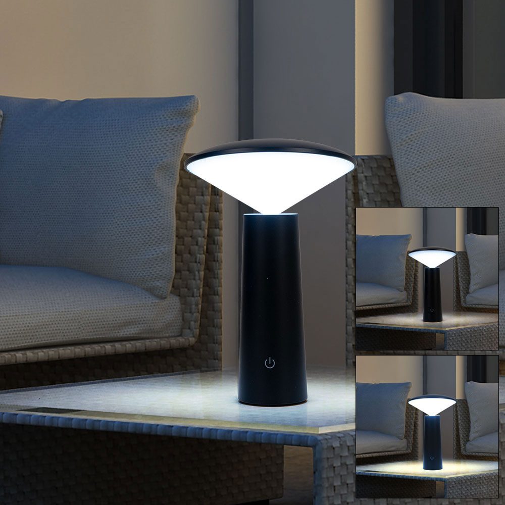 FISCHER & HONSEL LED Außen-Tischleuchte, LED-Leuchtmittel fest verbaut, Neutralweiß, Warmweiß, Tageslichtweiß, LED Tischleuchte Garten Outdoor Leuchte Batterie Akku