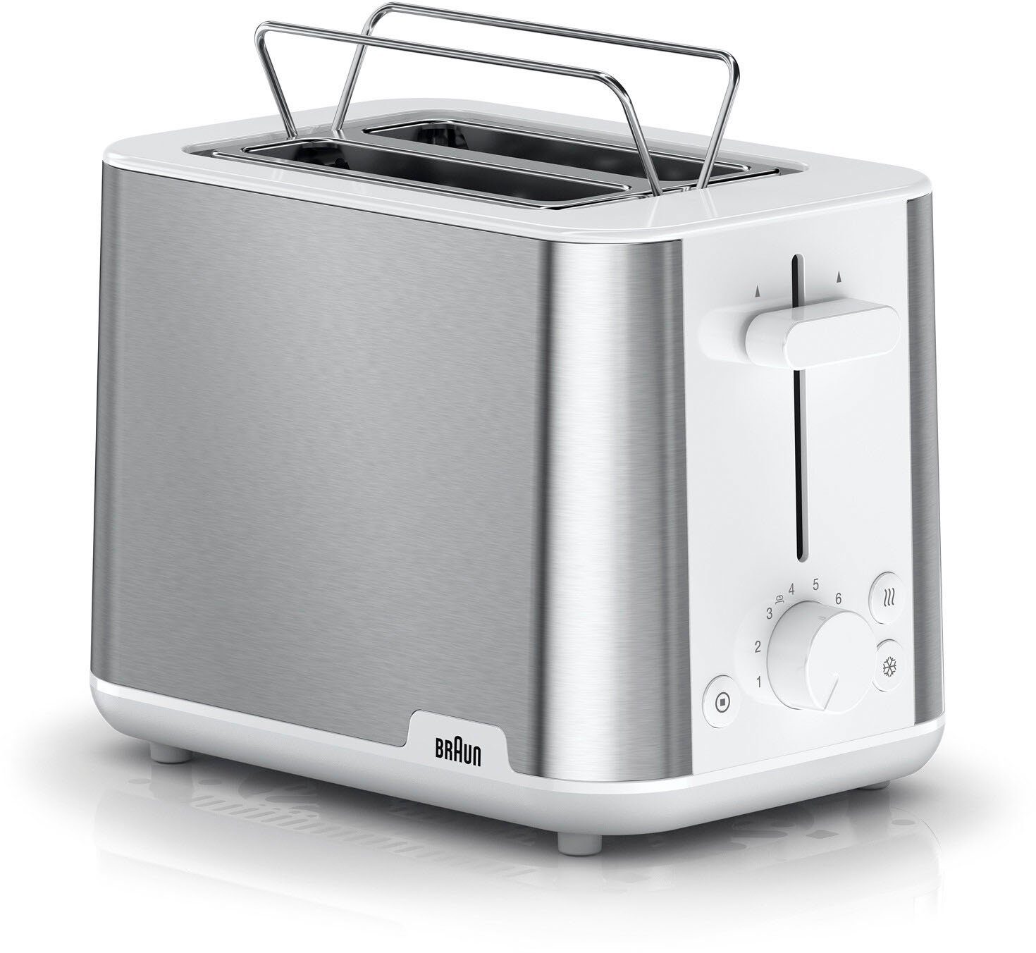 Aktueller Trend der Saison Braun Toaster PurShine HT WH, 900 W kurze Weiß 1510 2 Schlitze