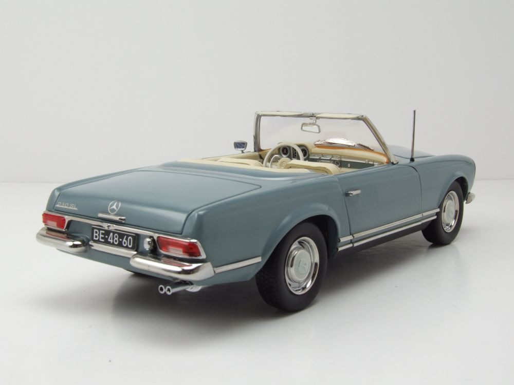 Norev Modellauto Mercedes 230 SL Pagode W113 1963 hellblau Knockin on Heavens Door, Maßstab 1:18