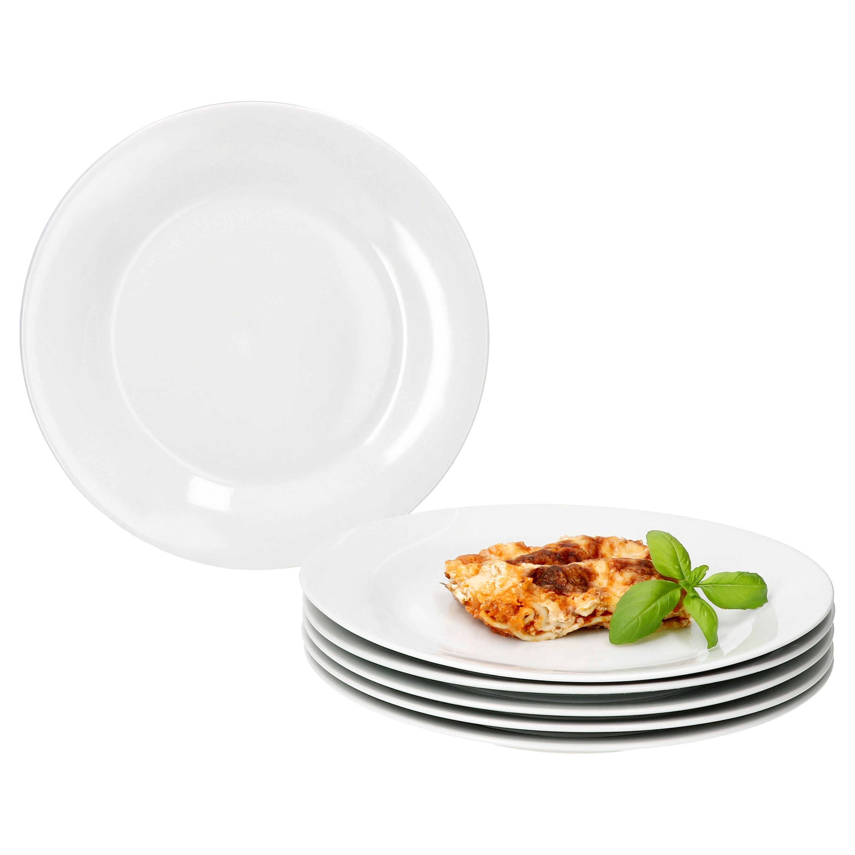 MamboCat Тарелка обеденная 6x Tommy Тарелка обеденная Ø24cm weiß Porzellan 6 Personen große Platte