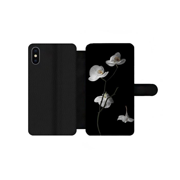 MuchoWow Handyhülle Orchidee - Blumen - Schwarz - Weiß - Stilleben Handyhülle Telefonhülle Apple iPhone X/10
