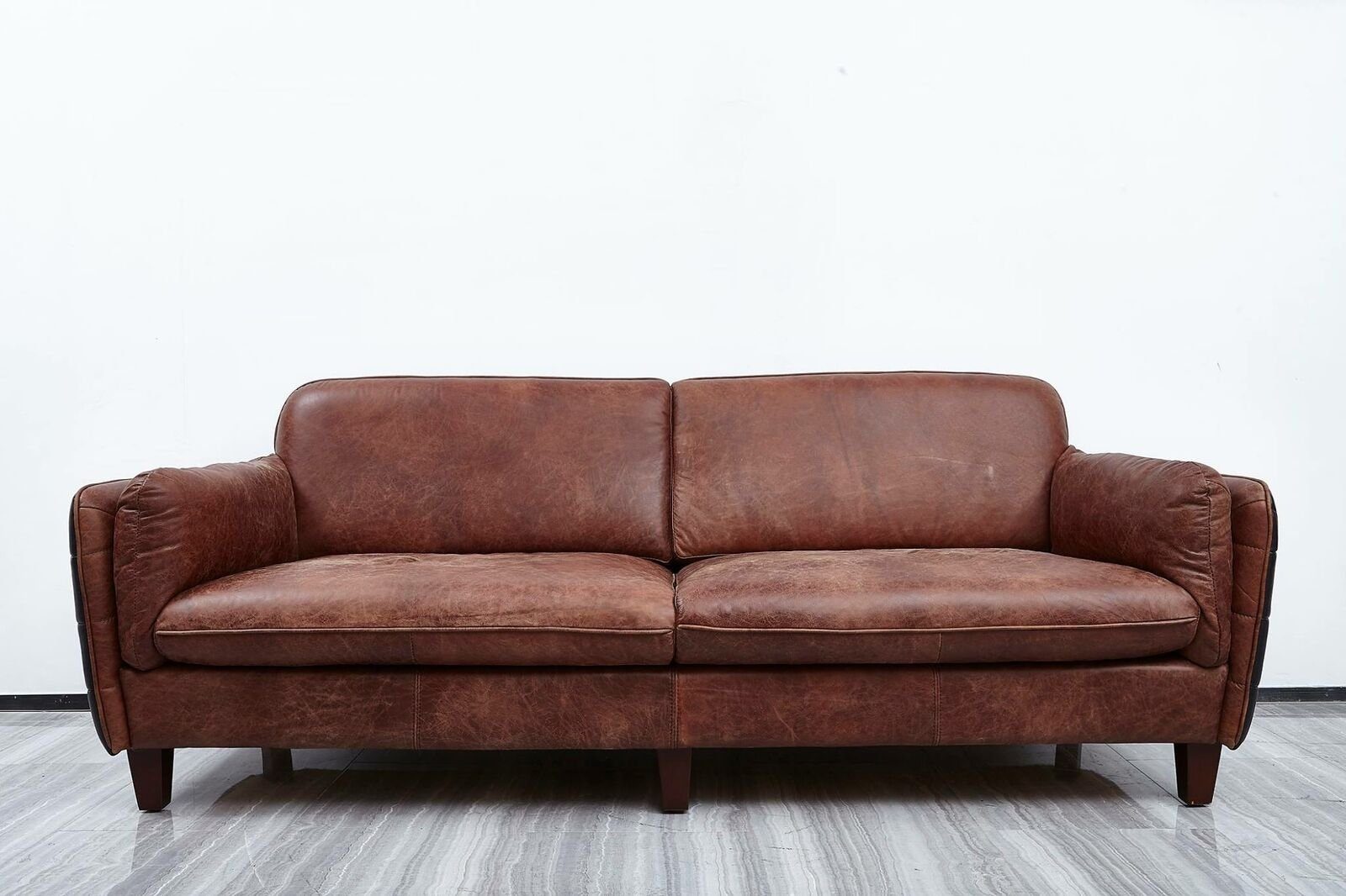 Sofa Sofa, Möbel Sitzer JVmoebel Echtleder Vintage Wohnzimmer Luxury 3+2