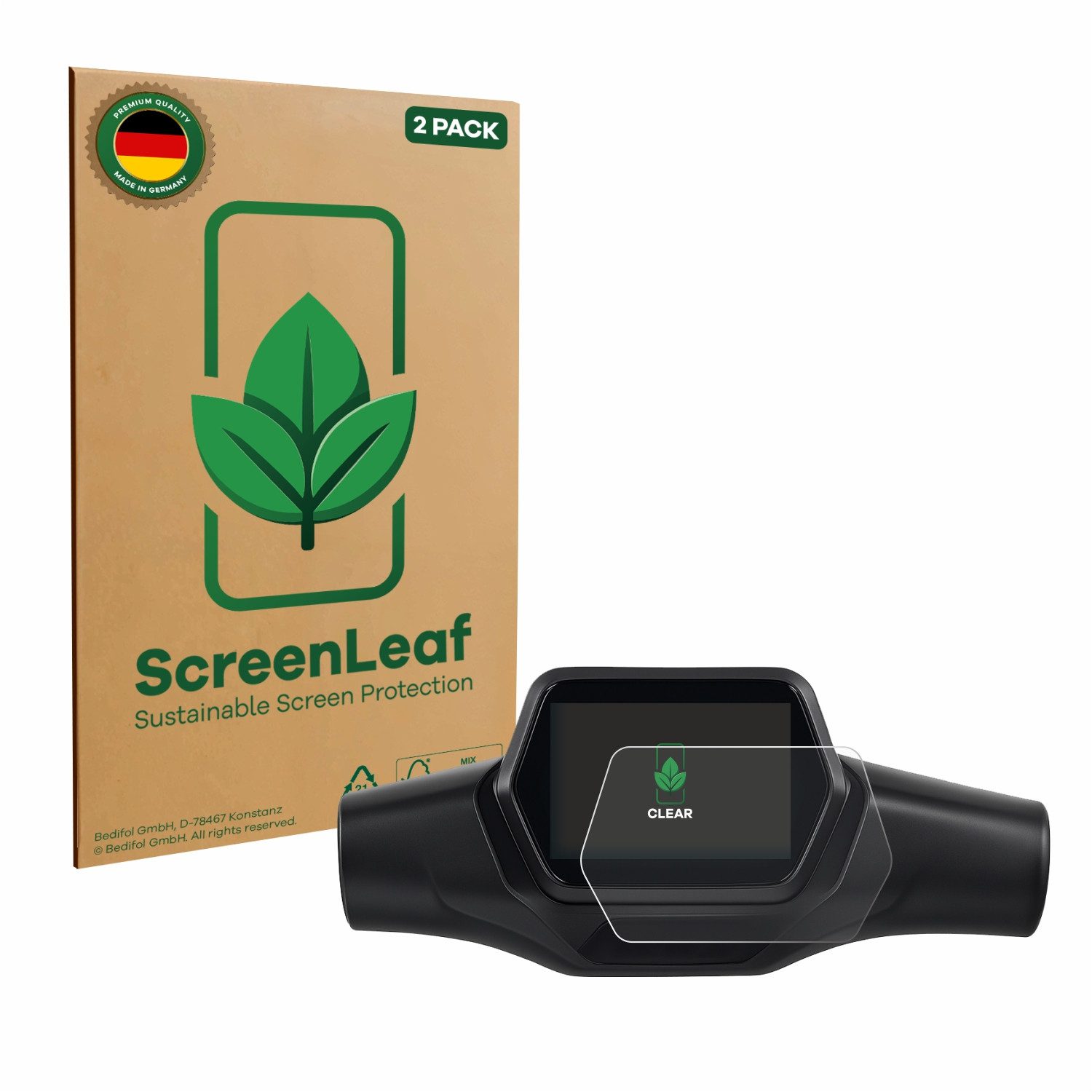 ScreenLeaf Displayschutzfolie Schutzfolie für Segway Ninebot ZT3 D, 2 Stück, Displayschutz Schutz Folie Klar Transparent