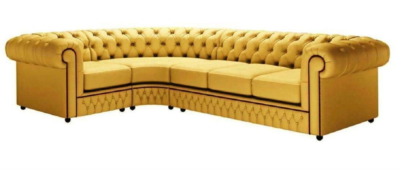 Luxus Ecksofa, Sofa Design Couch Polster JVmoebel Gelb mit Ecksofa Sessel Chesterfield Möbel