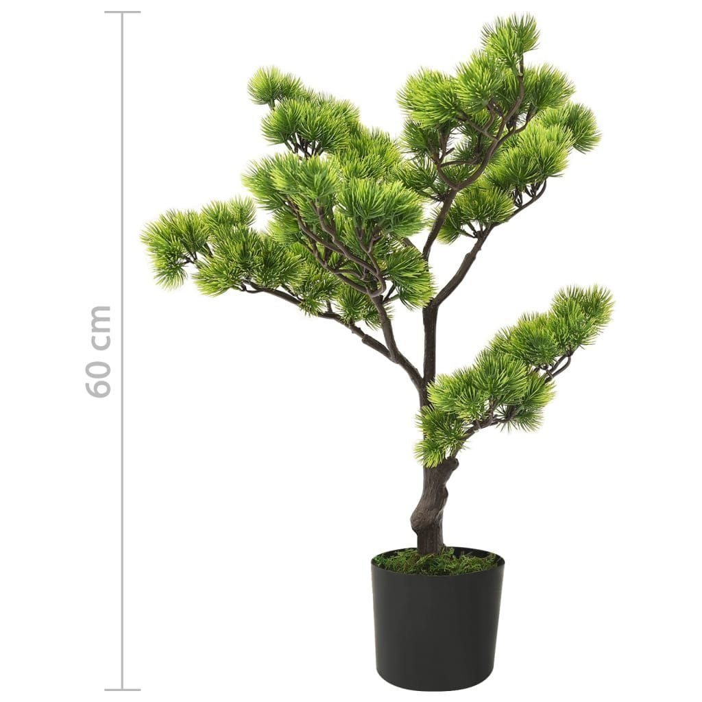 60 60 furnicato, Kunstpflanze Pinus cm Topf Grün, Künstlicher Bonsai mit cm Höhe