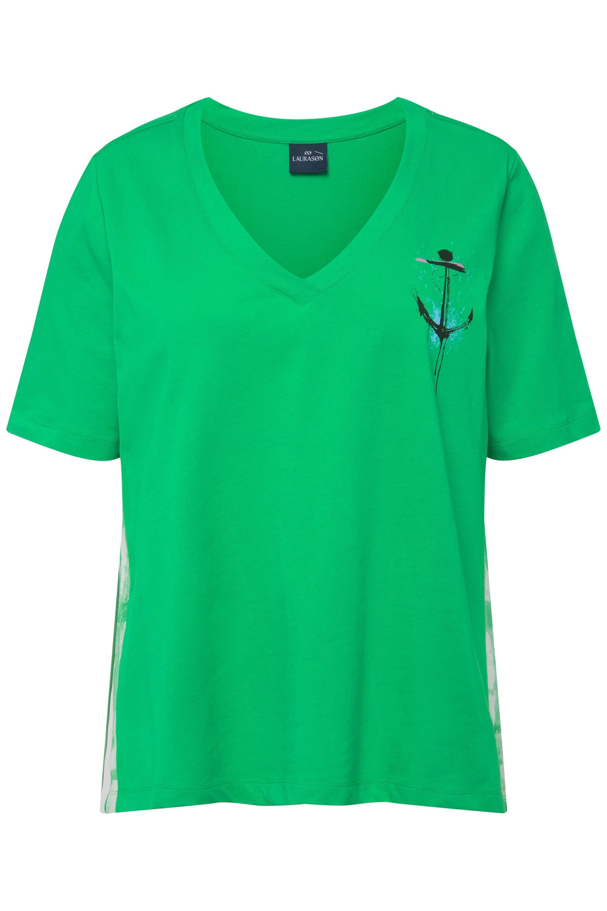 Laurasøn T-Shirt T-Shirt A-Line seitliches Karo günstig online kaufen
