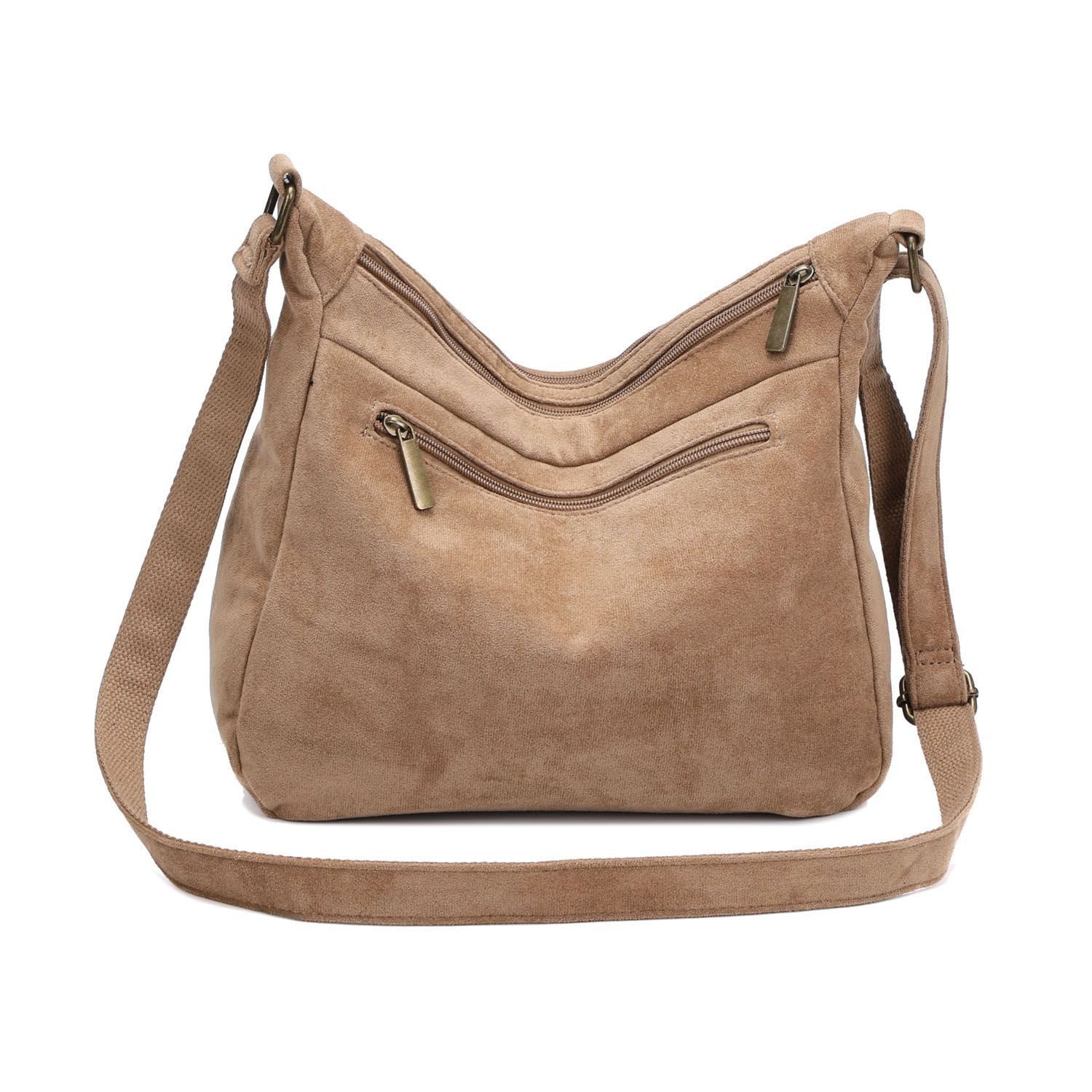 ITALYSHOP24 Schultertasche Damen Tasche Shopper Crossbody Handtasche Umhängetasche Beuteltasche, CrossOver Damentasche Hobo Bag Henkeltasche Reisetasche Leder Optik