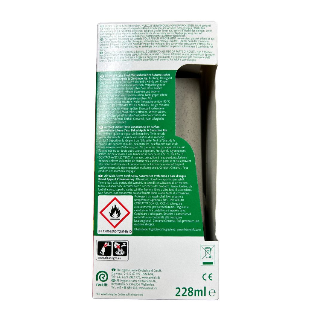 Air Wick Raumduft 24/7 Active Fresh Standgerät mit Nachfüller, Duftnote „Baked Apple & Cinnamon Joy
