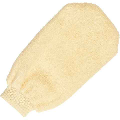 BRUBAKER Waschhandschuh Peelinghandschuh für Bad & Dusche - Massagehandschuh Peeling Handschuh (Porentiefe Reinigung, 1-tlg., Creme Beige), Körperpeeling für Damen und Herren