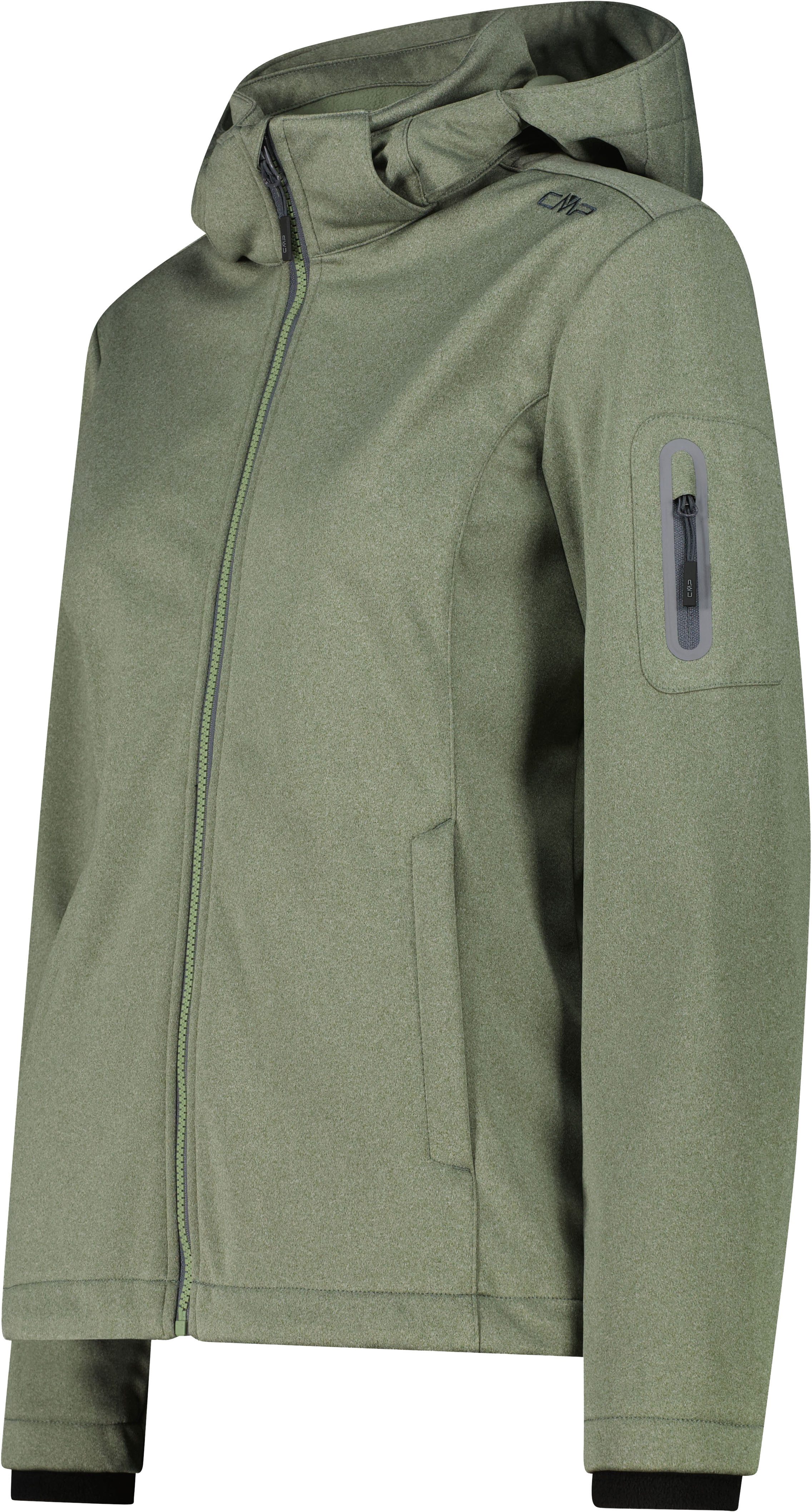 CMP Softshelljacke WOMAN JACKET ZIP HOOD mit Kinnschutz, atmungsaktiv, wasserdicht