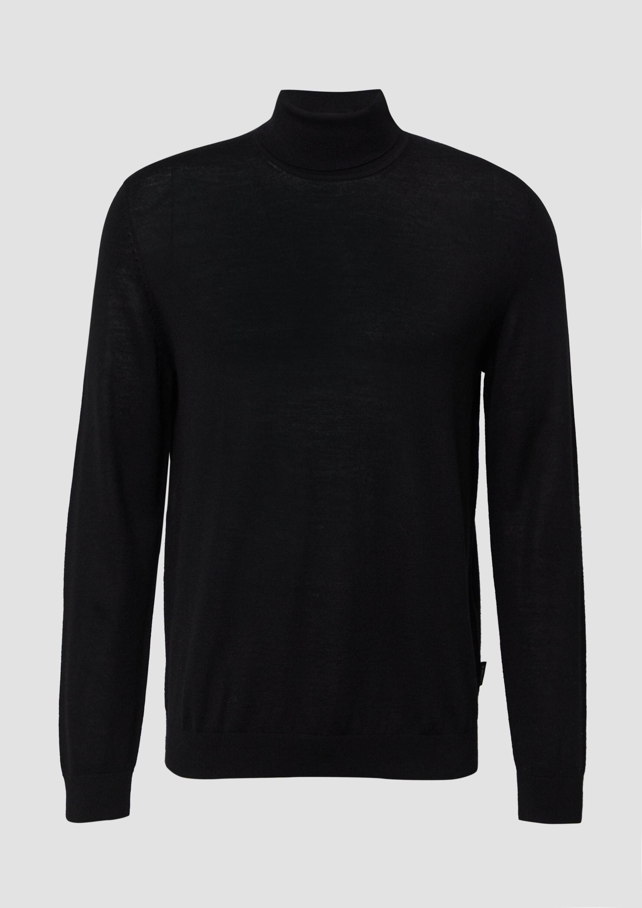 s.Oliver Longpullover Strickpullover Rollkragenpullover aus reiner Merinowolle