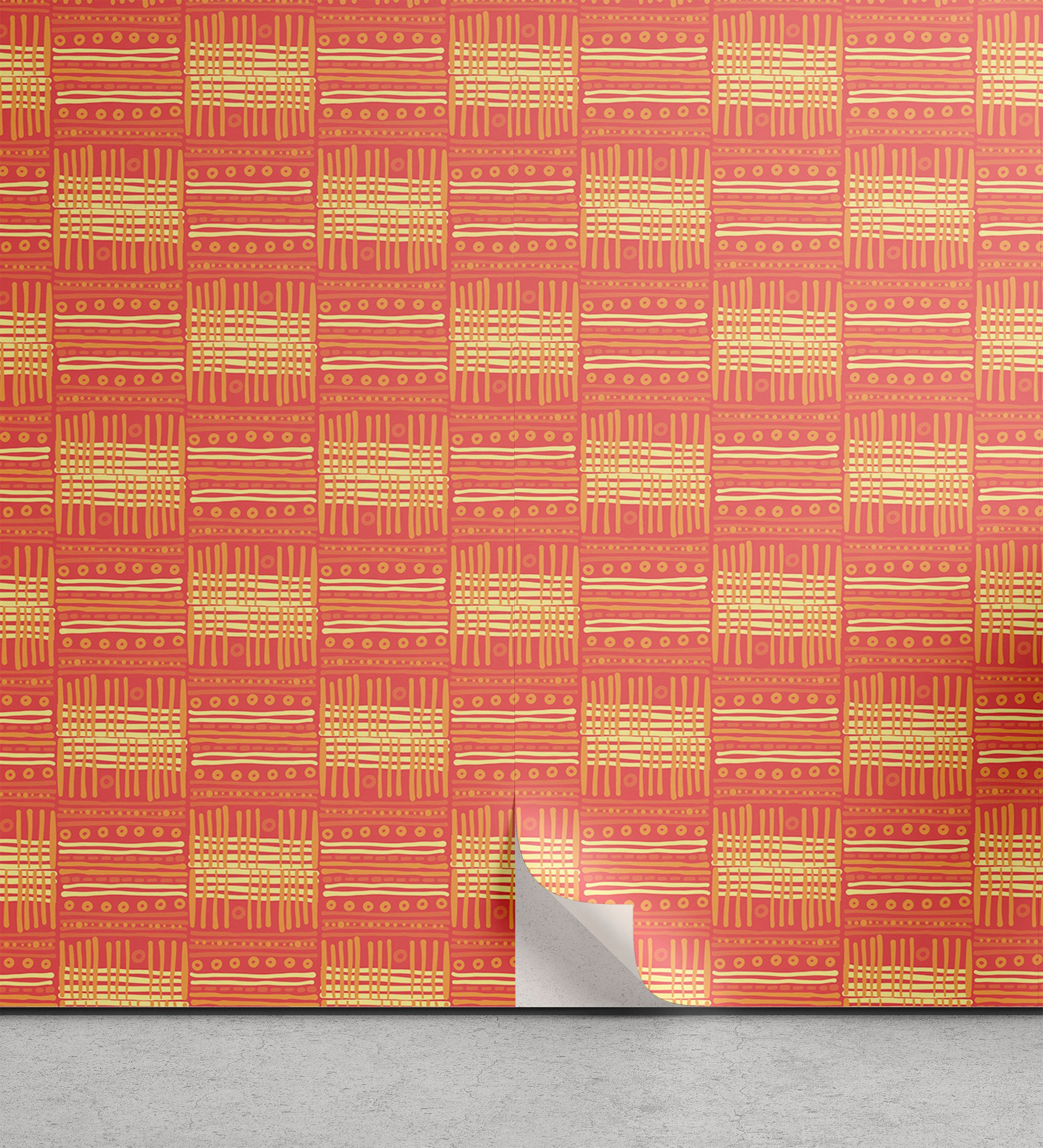Abakuhaus Vinyltapete selbstklebendes Wohnzimmer Küchenakzent, afrikanisch Abstrakt Boho Formulare Muster