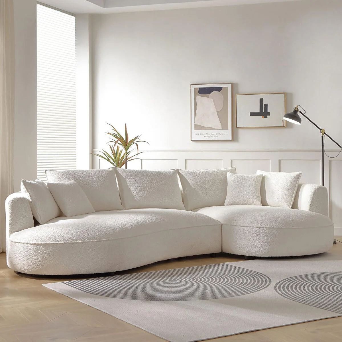 Skye Decor Ecksofa, Großes L Sofa mit Bouclé-Bezug – 30 DNS Schaum, pflegeleicht