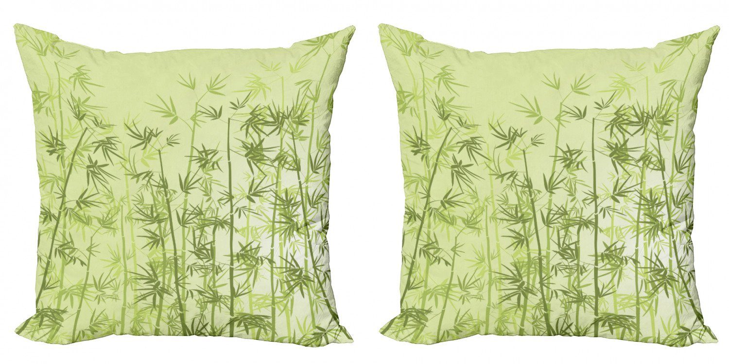 Kissenbezüge Modern Accent Doppelseitiger Digitaldruck, Abakuhaus (2 Stück), Bambus Tropical Wachstum Wald
