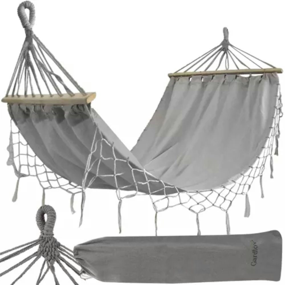 ISO TRADE Hängematte Gartenhängematte Gartenmatte (atmungsaktiv Tuchhängematte, 1 St., Gartenhängematte Baumwolle Polyester), ermöglicht Ihnen eine bequeme Entspannung.
