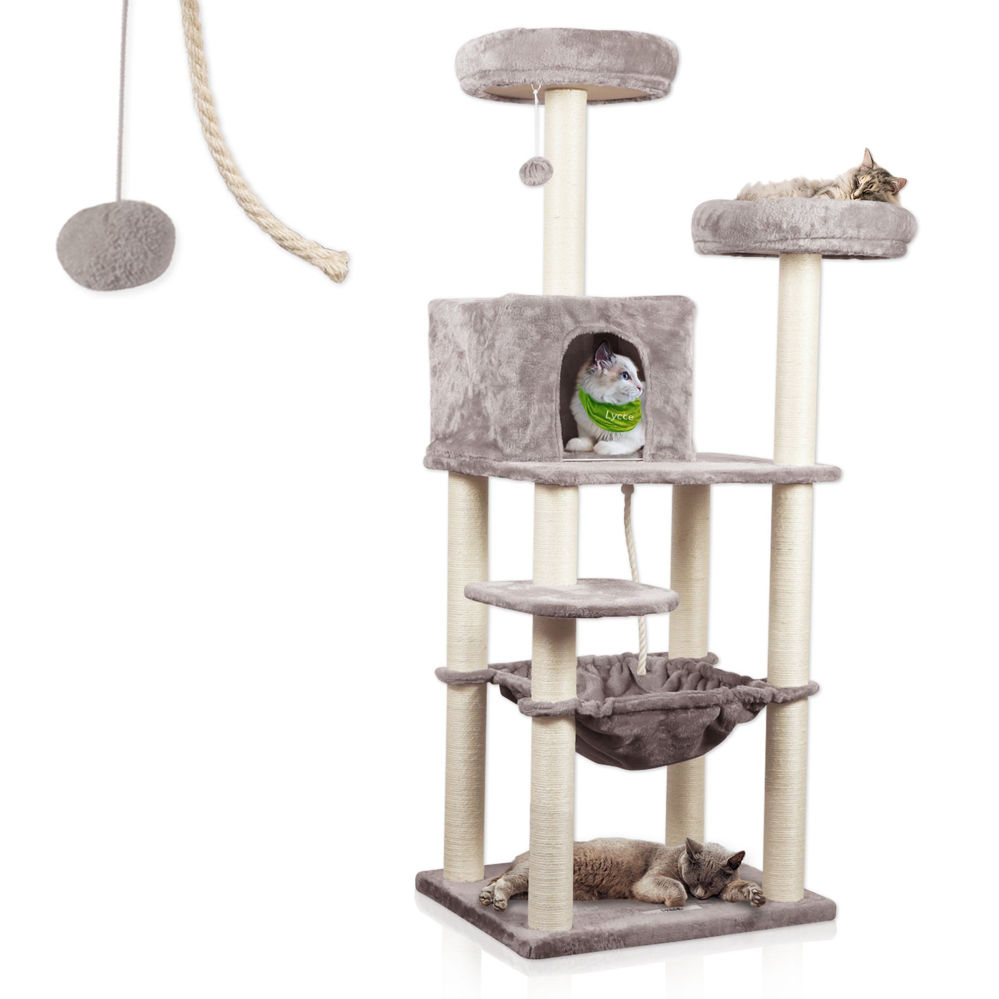 Lycce Kratzbaum Kratzbaum ROYAL Katzenbaum mit Katzenhöhle und Katzenhängem günstig online kaufen