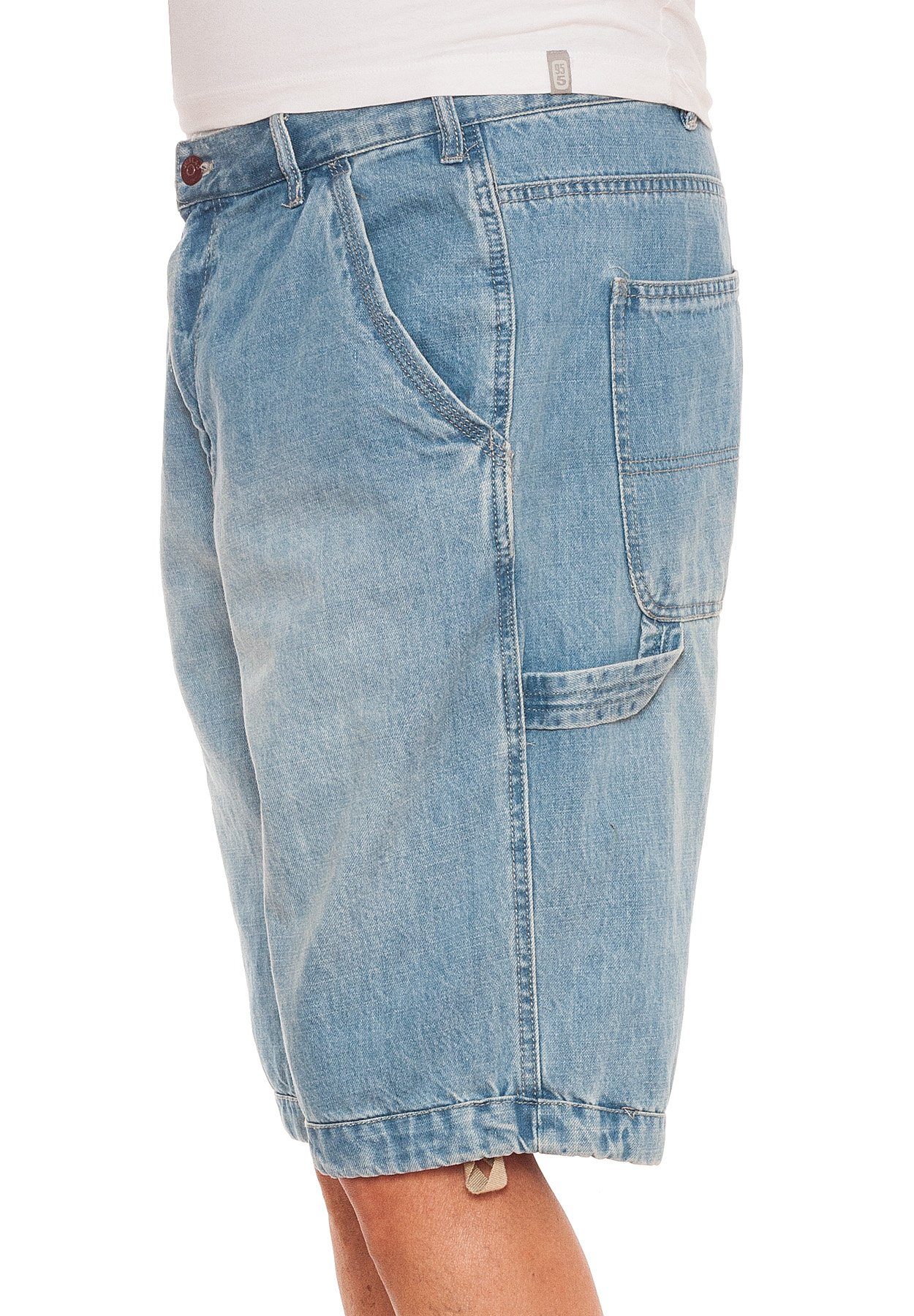 Jet Lag Jeansshorts im Worker Style Washed Denim