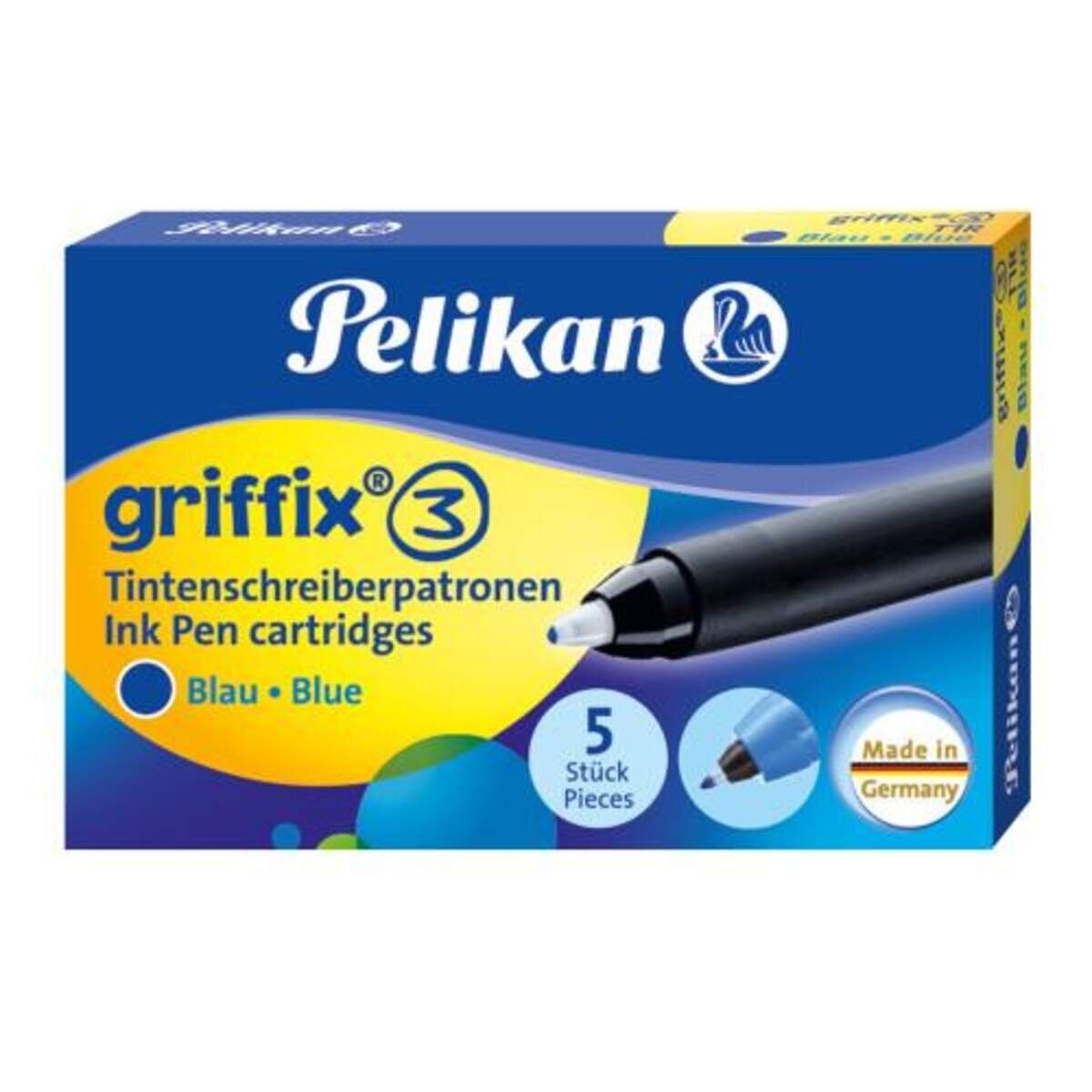Pelikan Pelikan griffix® Tintenpatronen für Tintenschreiber, Blau, 5 Stück Tintenpatrone