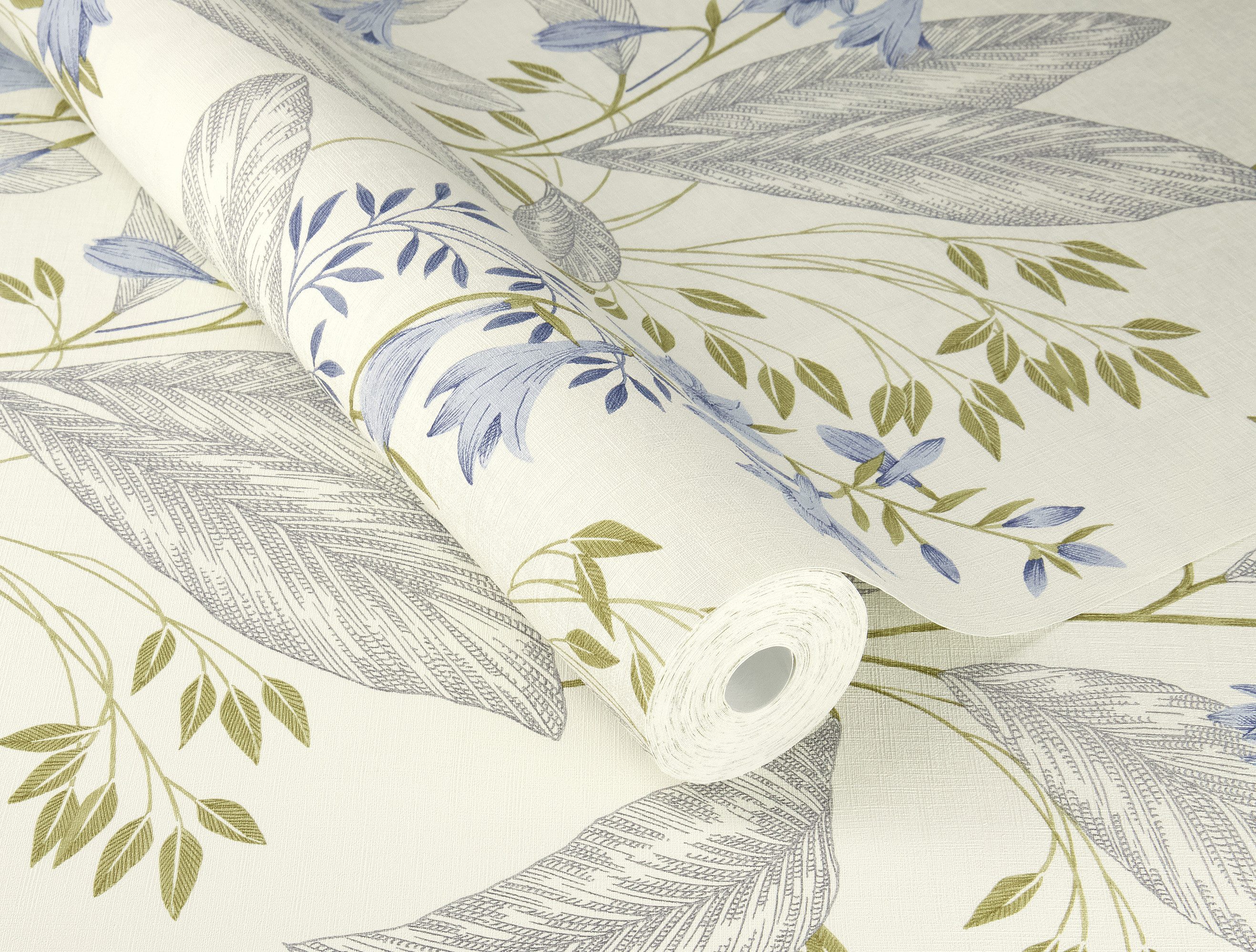 Rasch Vliestapete Vliestapete floral blau-grün 794441