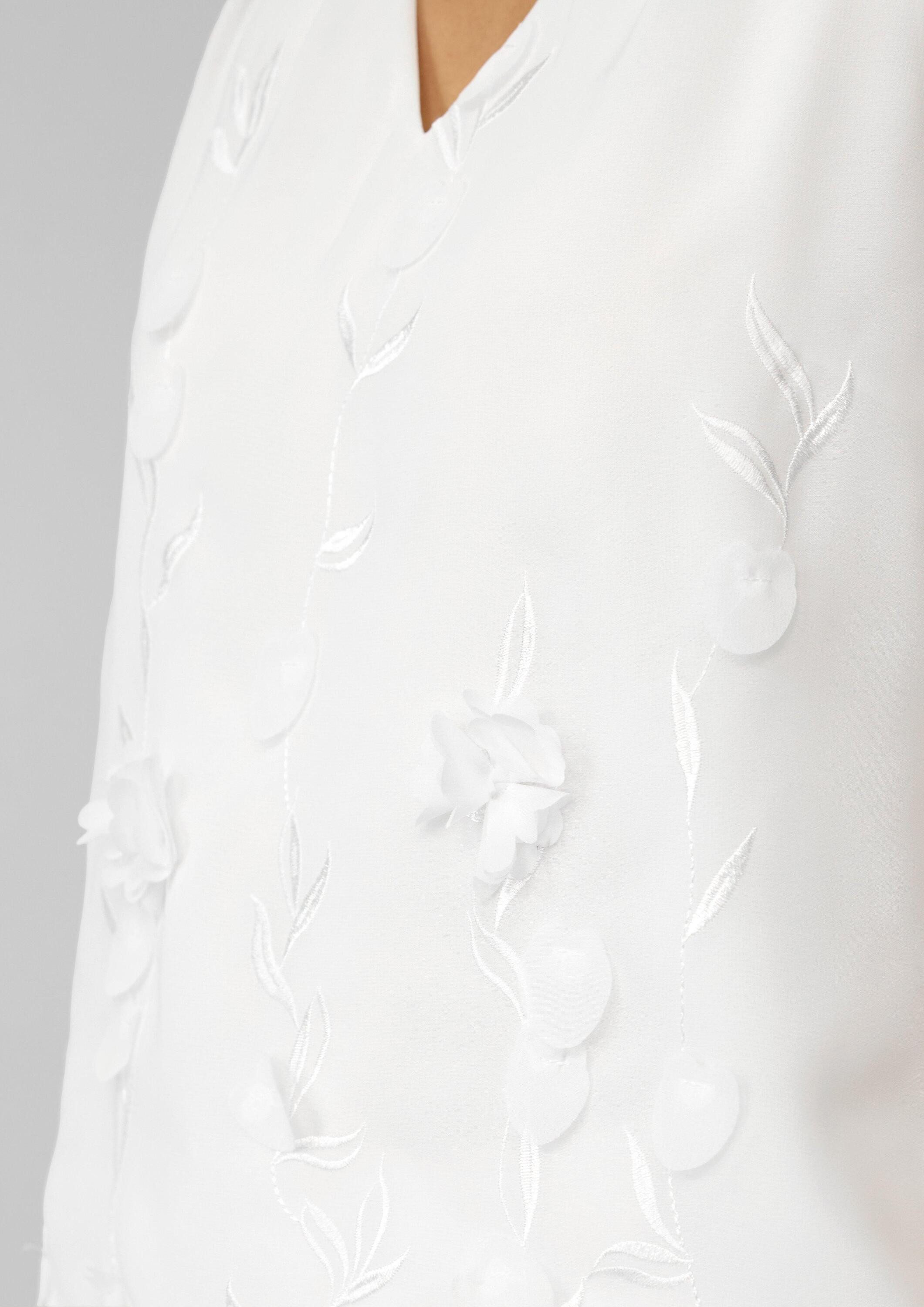 s.Oliver Blusentop Bluse Ärmellose Bluse mit V-Ausschnitt und floralen Applikationen