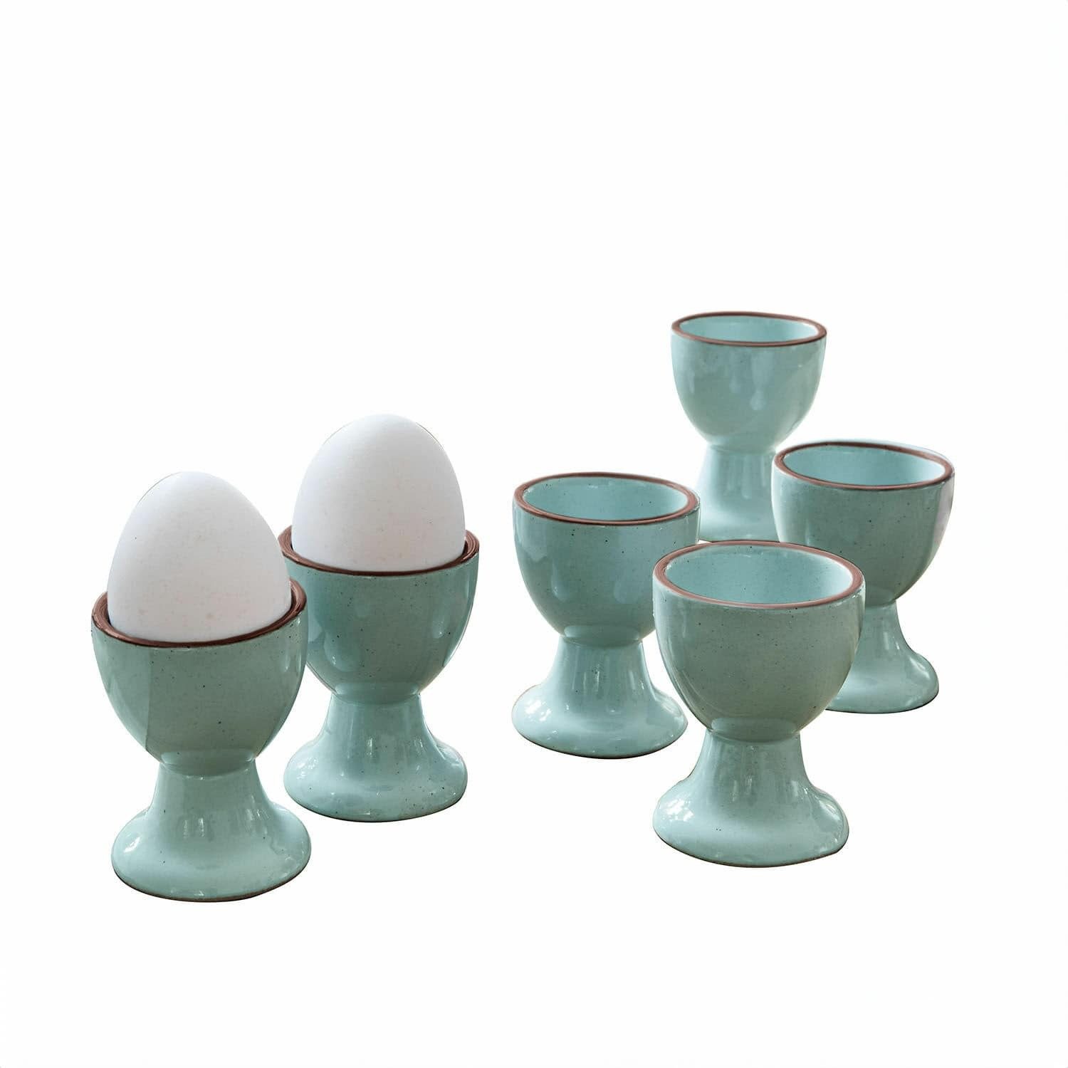 Mirabeau Geschirr-Set Eierbecher 6er Set Biarré türkis, Steinzeug