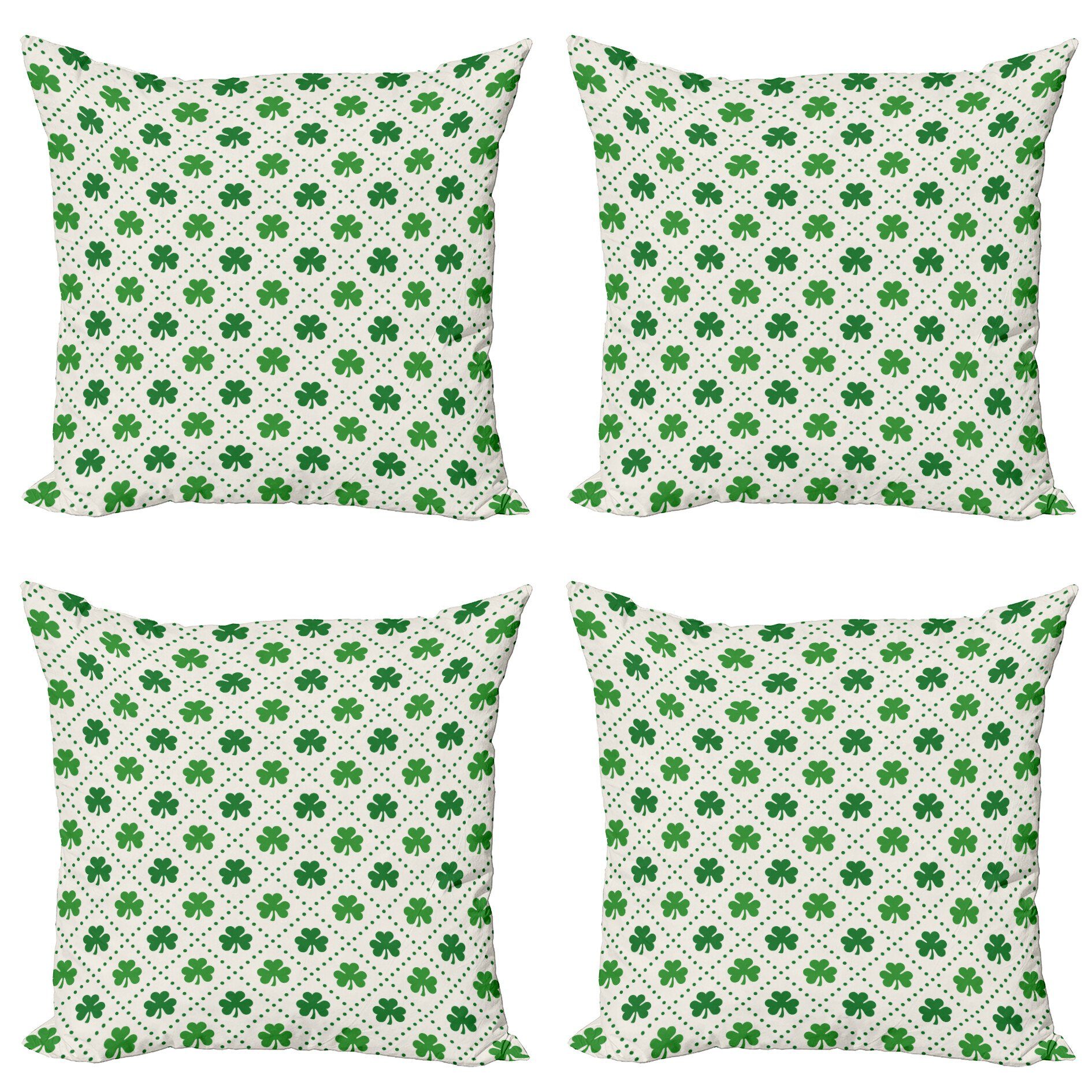 Kissenbezüge Modern 4 (4 Doppelseitiger Dots Shamrock Leaf Accent Abakuhaus Stück), irisch Digitaldruck