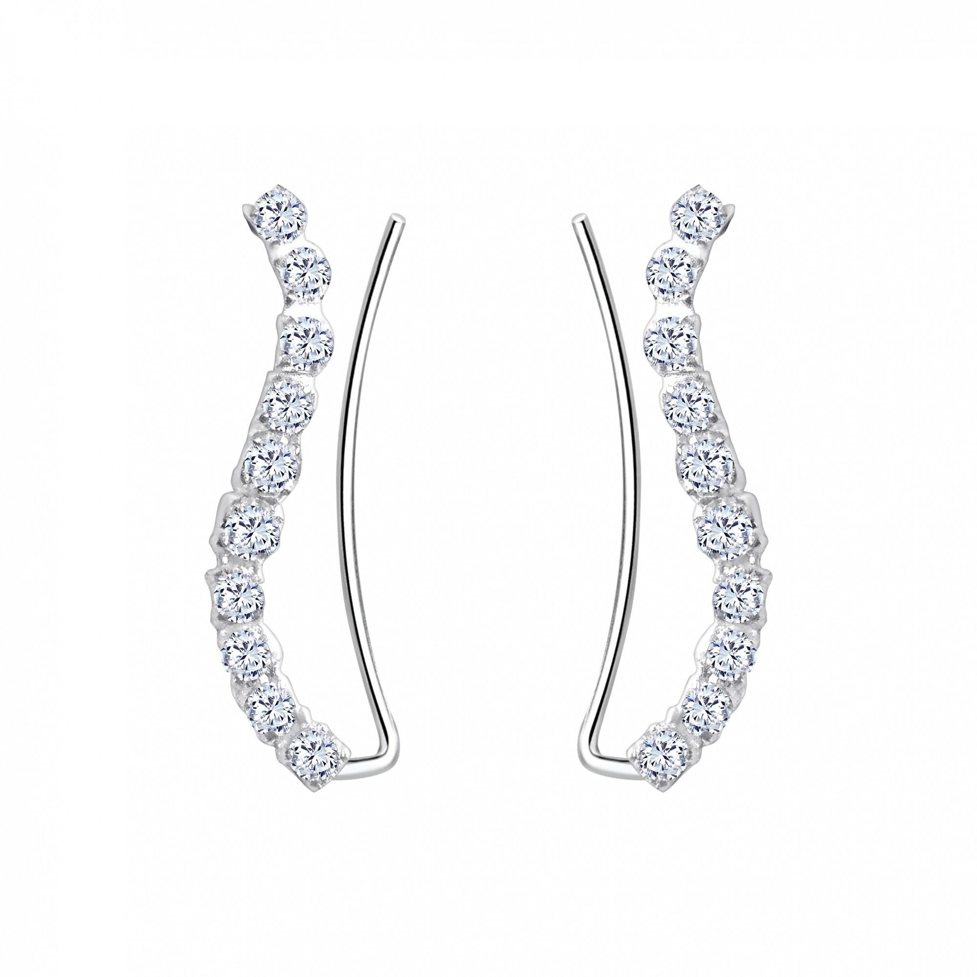 ALEXANDER YORK Paar Ohrhaken EINHÄNGER Zirkonia, 2-tlg., 925 Sterling Silber