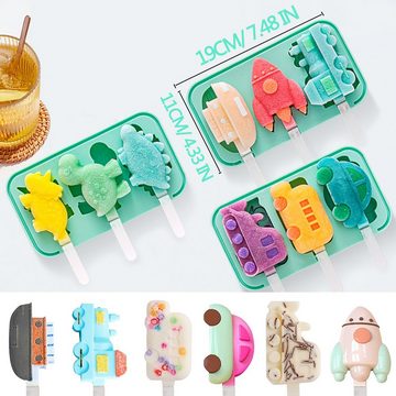 yozhiqu Eisform 2 Stück Kinder-Eisformen, Silikon-Eiscreme-Kuchenformen, BPA-freie, (1-tlg), kreative Eisformen zum Selbermachen, wiederverwendbare, mit Deckel